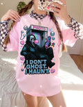Haunting Y2K Metallic Chrome Ghost Tee - Unisex Goth Grunge Halloween Costume Graphic Shirt