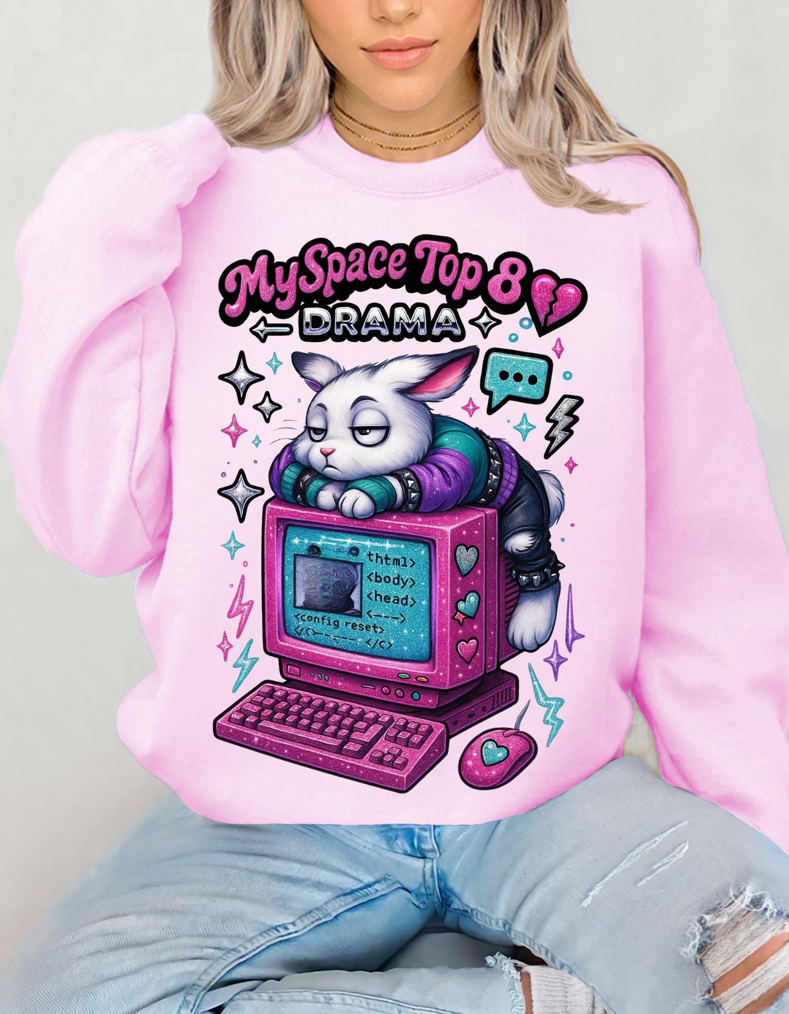 Vintage MySpace Top 8 Crewneck Sweatshirt – Nostalgic 90s Gamer Gift