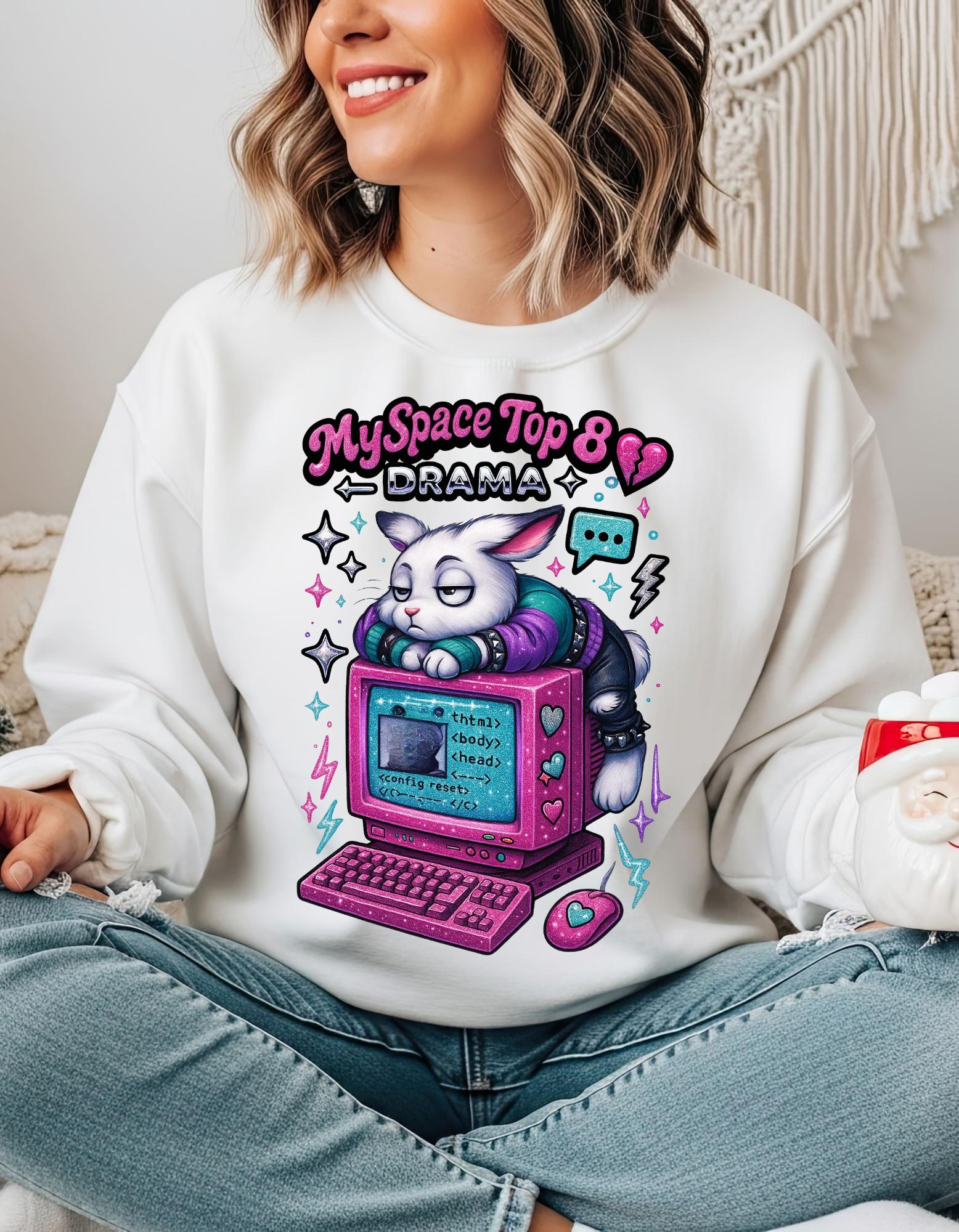 Vintage MySpace Top 8 Crewneck Sweatshirt – Nostalgic 90s Gamer Gift