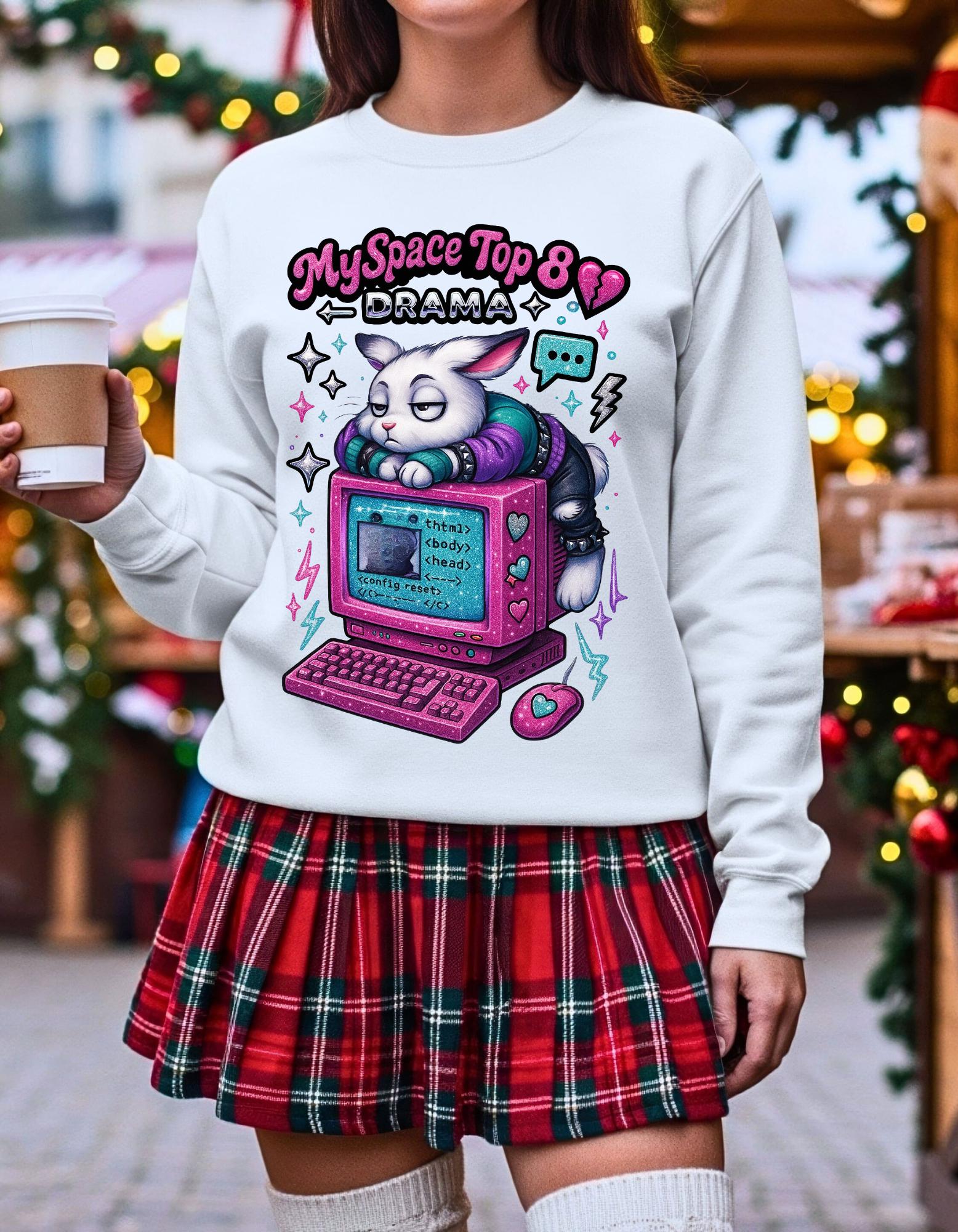 Vintage MySpace Top 8 Crewneck Sweatshirt – Nostalgic 90s Gamer Gift