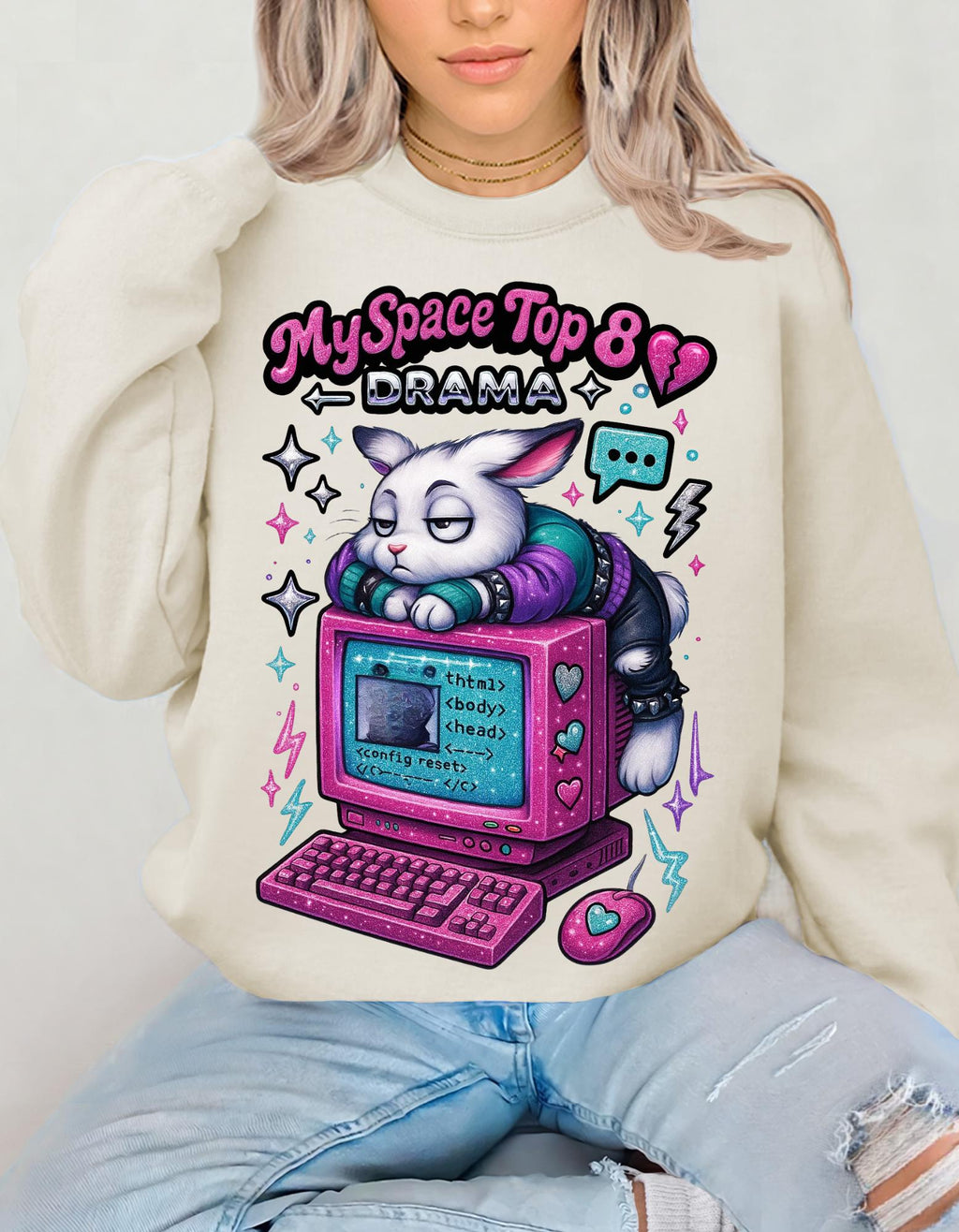 Vintage MySpace Top 8 Crewneck Sweatshirt – Nostalgic 90s Gamer Gift