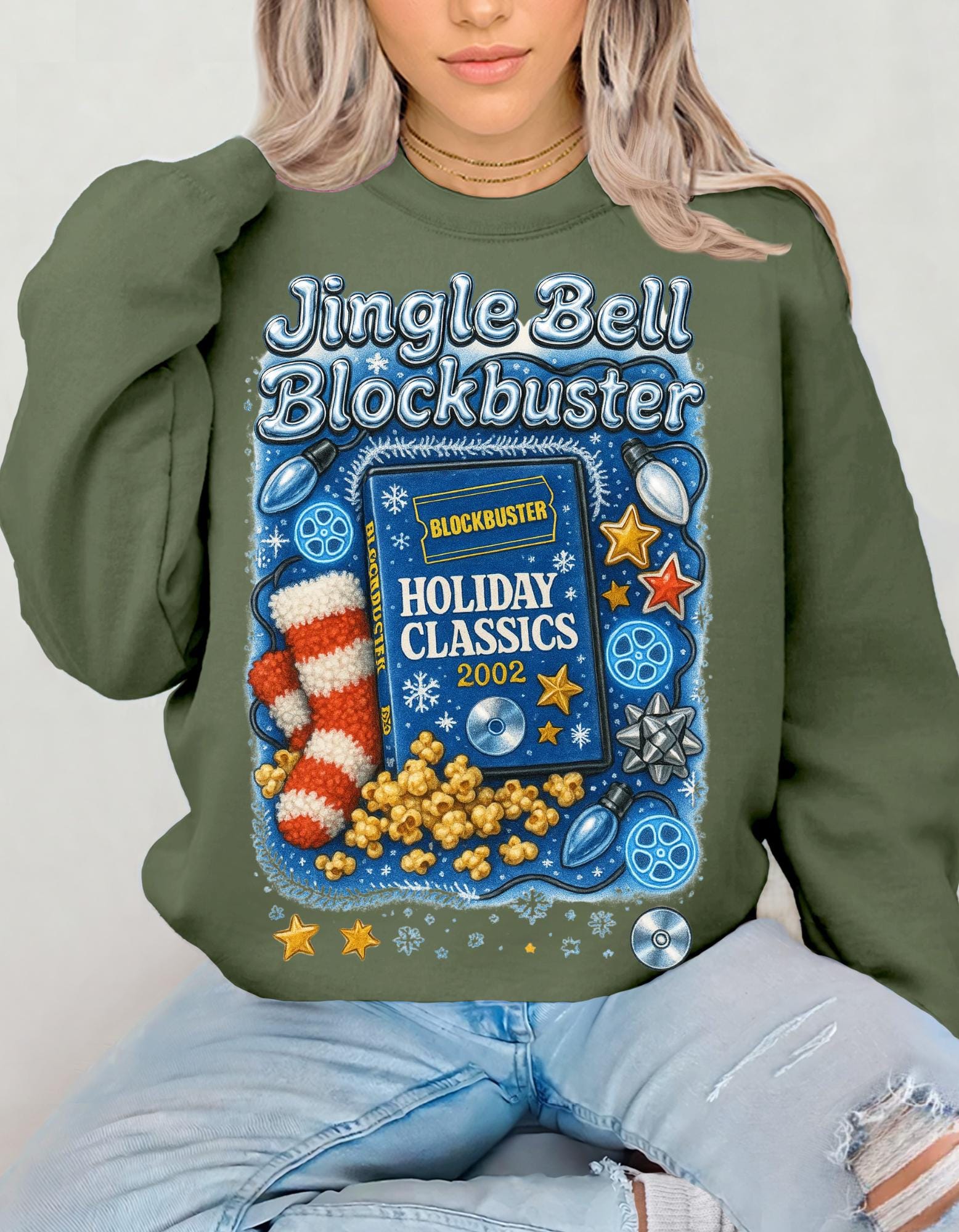 Holiday Movie Crewneck Sweatshirt - Cozy Christmas Gift for Film Lovers, Festive Winter Unisex Jumper