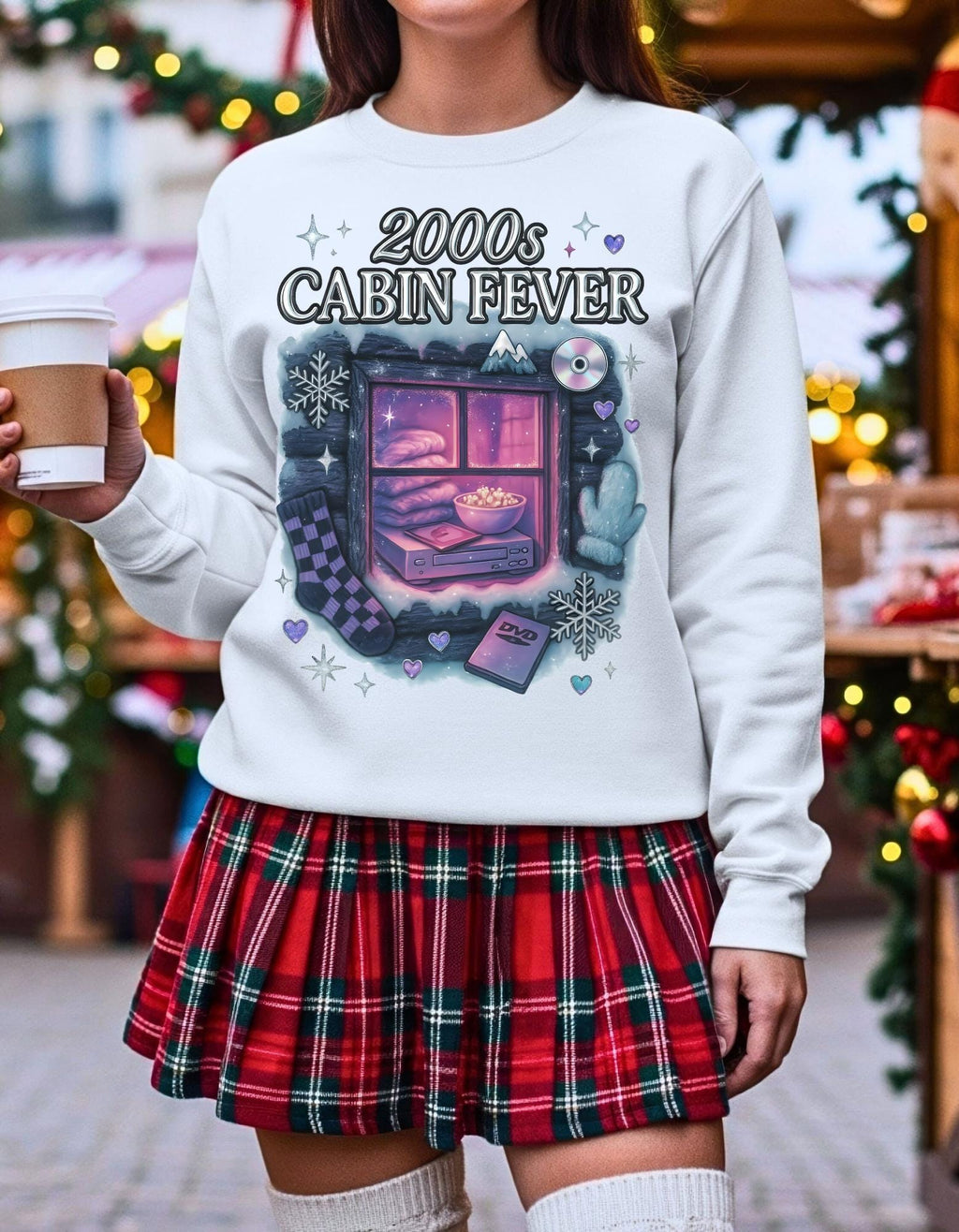 2000s Cabin Fever Sweatshirt - Unisex Cozy Crewneck Nostalgic Y2K Loungewear Graphic Pullover
