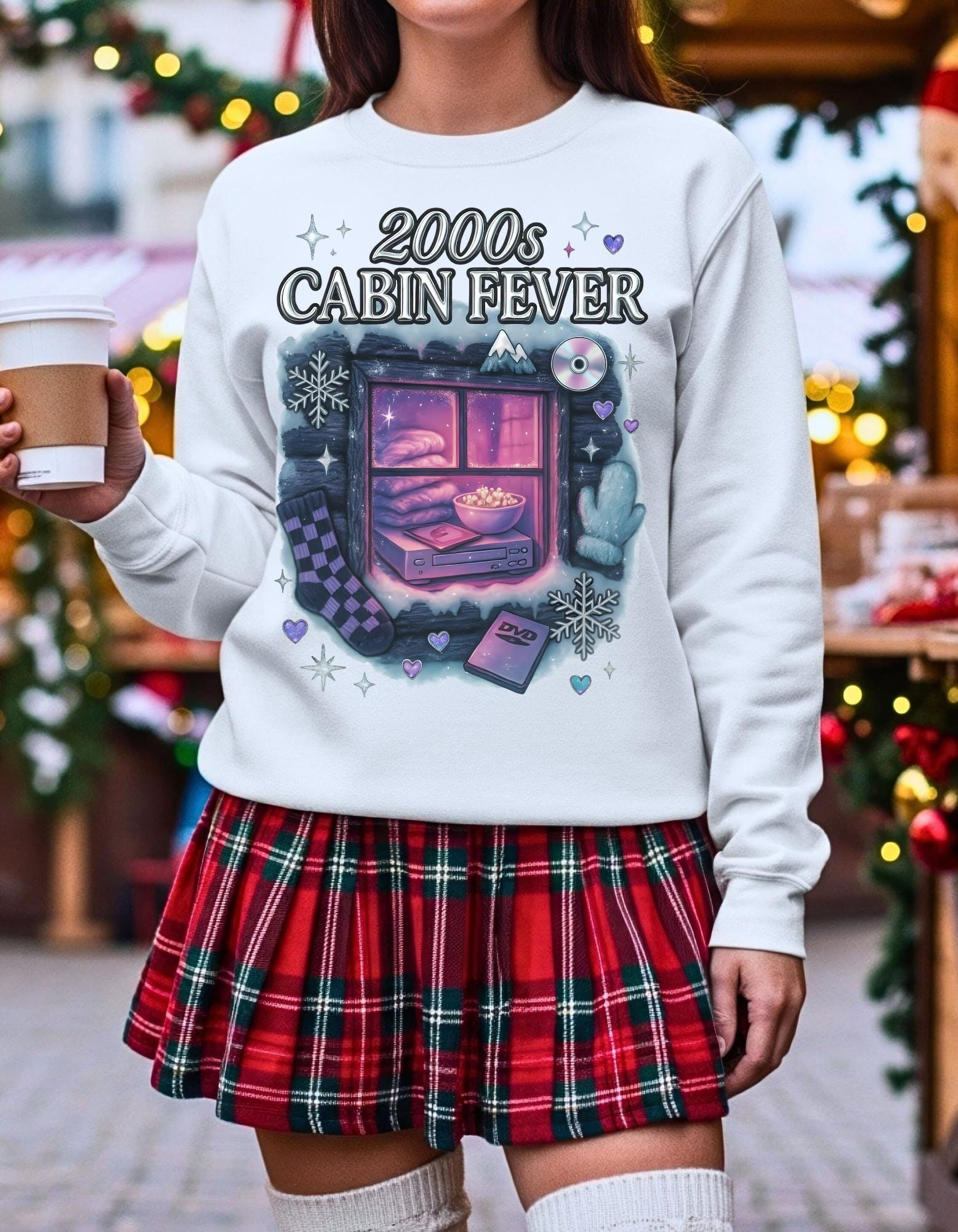 2000s Cabin Fever Sweatshirt - Unisex Cozy Crewneck Nostalgic Y2K Loungewear Graphic Pullover