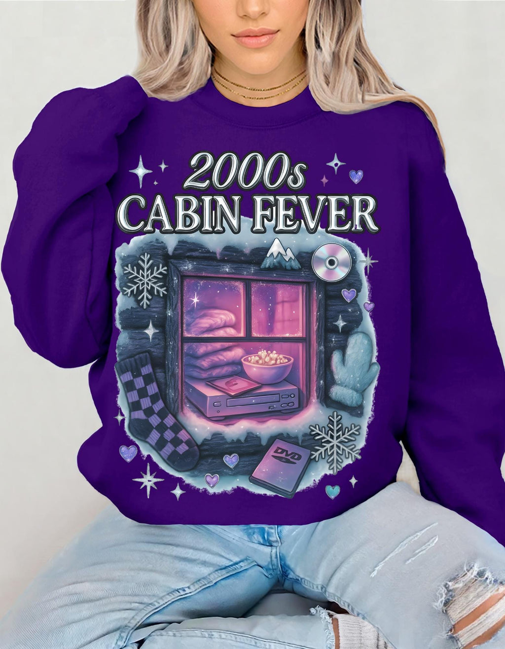 2000s Cabin Fever Sweatshirt - Unisex Cozy Crewneck Nostalgic Y2K Loungewear Graphic Pullover
