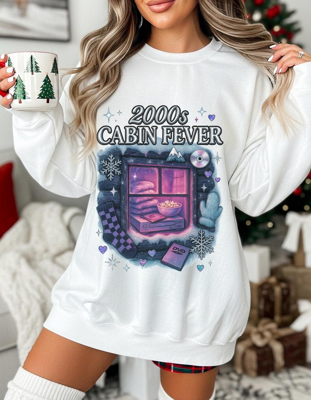 2000s Cabin Fever Sweatshirt - Unisex Cozy Crewneck Nostalgic Y2K Loungewear Graphic Pullover