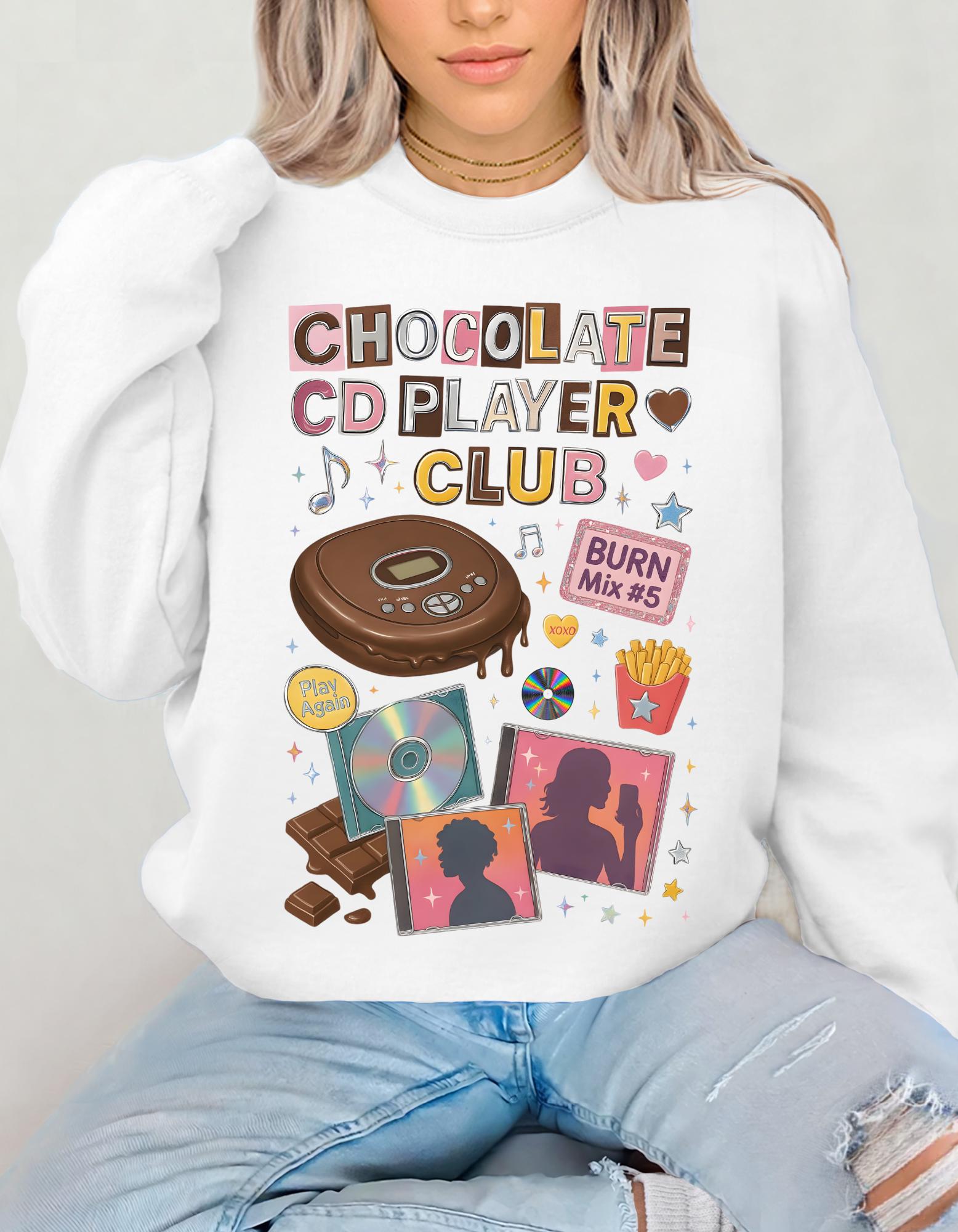 Chocolate CD Player Club Sweatshirt | Retro Y2K Graphic Crewneck