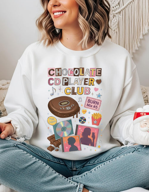 Chocolate CD Player Club Sweatshirt | Retro Y2K Graphic Crewneck