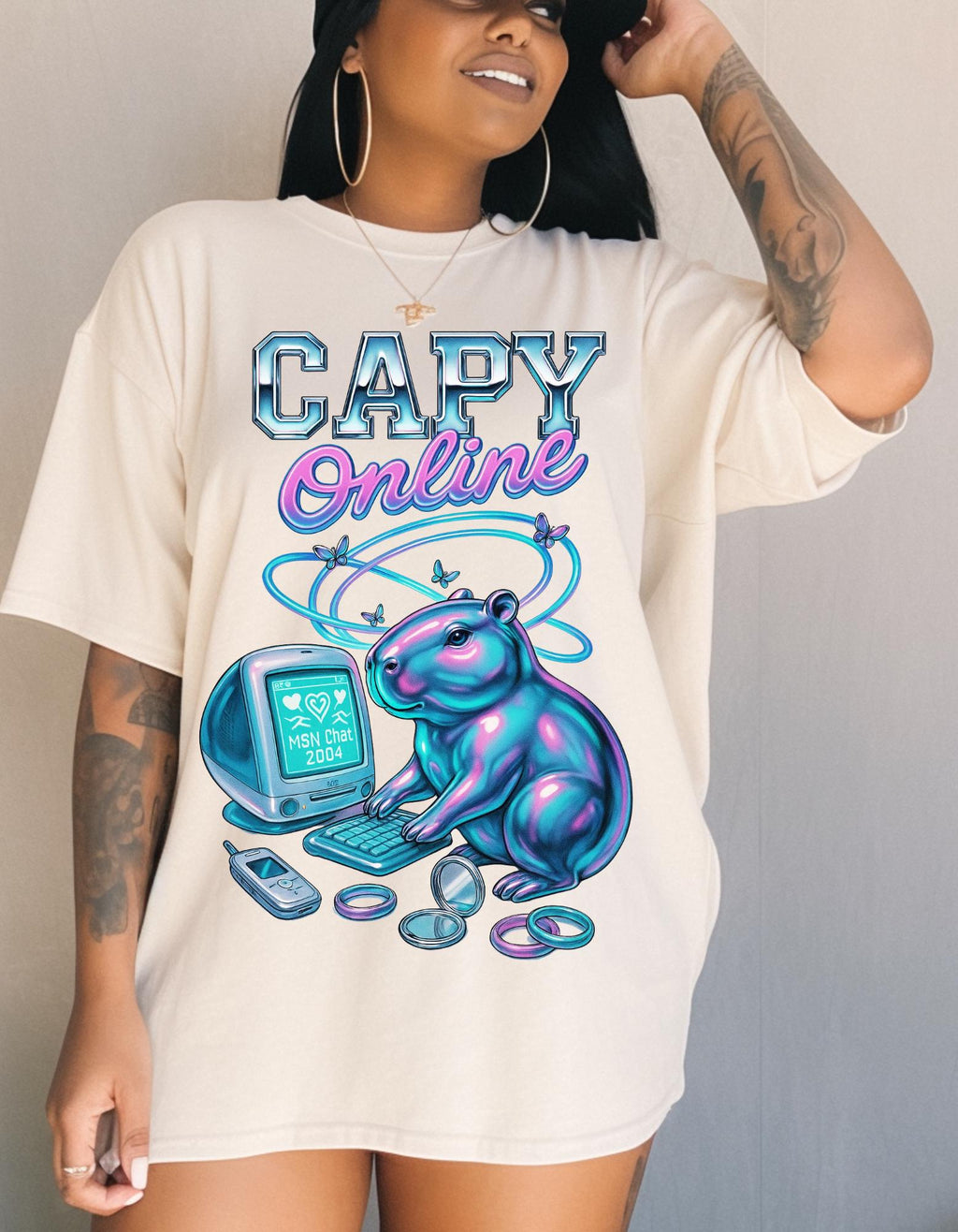 Capy Online T-Shirt: Unisex Gamer Tee, Animal Lover Gift