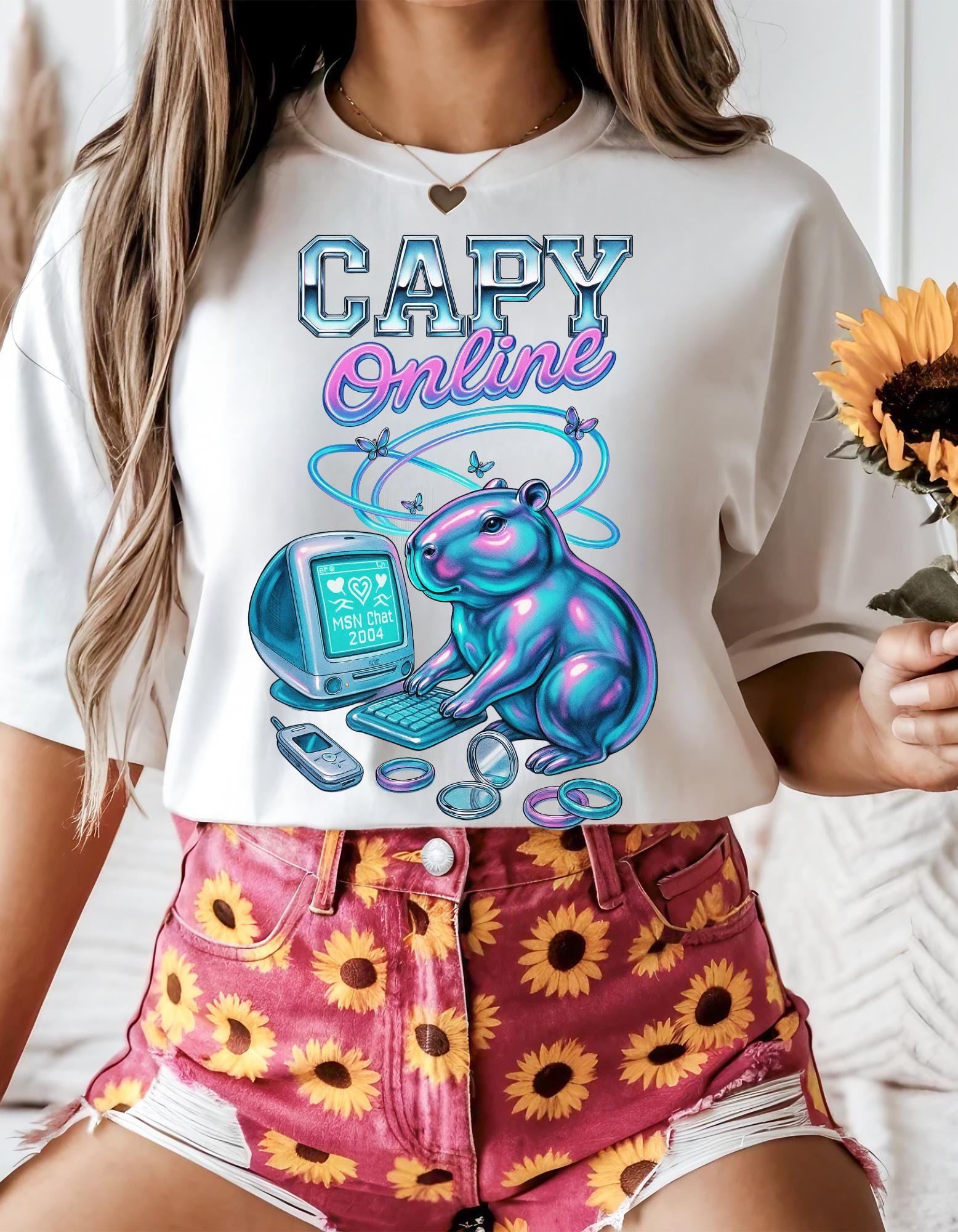 Capy Online T-Shirt: Unisex Gamer Tee, Animal Lover Gift
