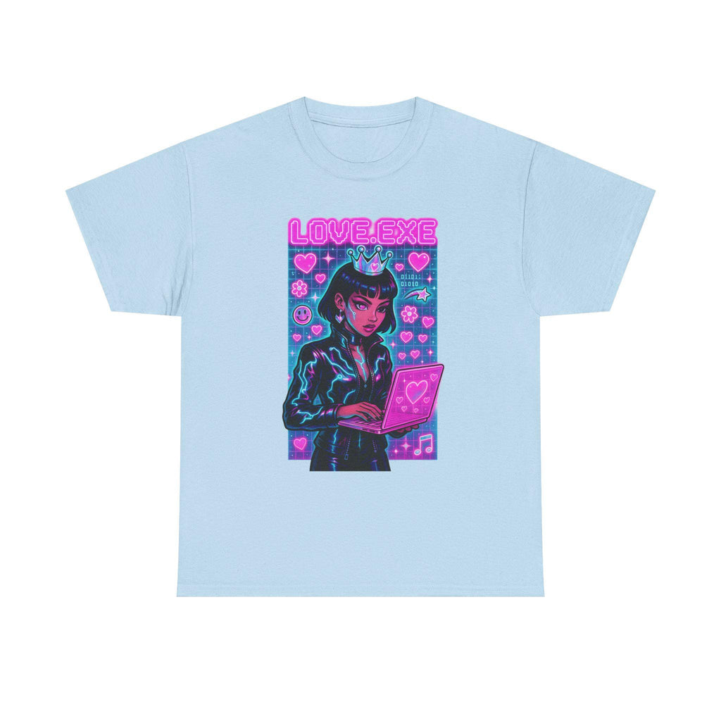 Y2K Cyber Love Exe Graphic Tee - Hacker Girl Retro T-Shirt