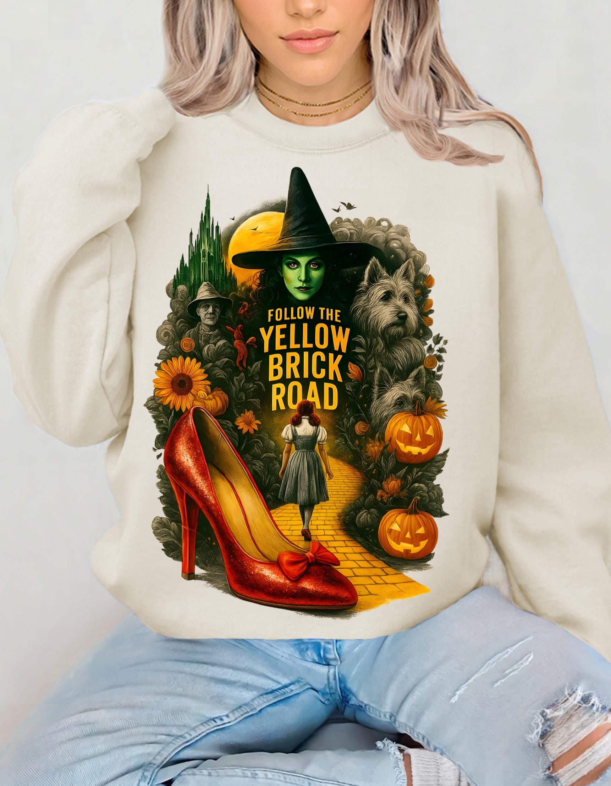 Personalizable Emerald City Autumn Sweatshirt - Festive parody Wizard of Oz Inspired Apparel