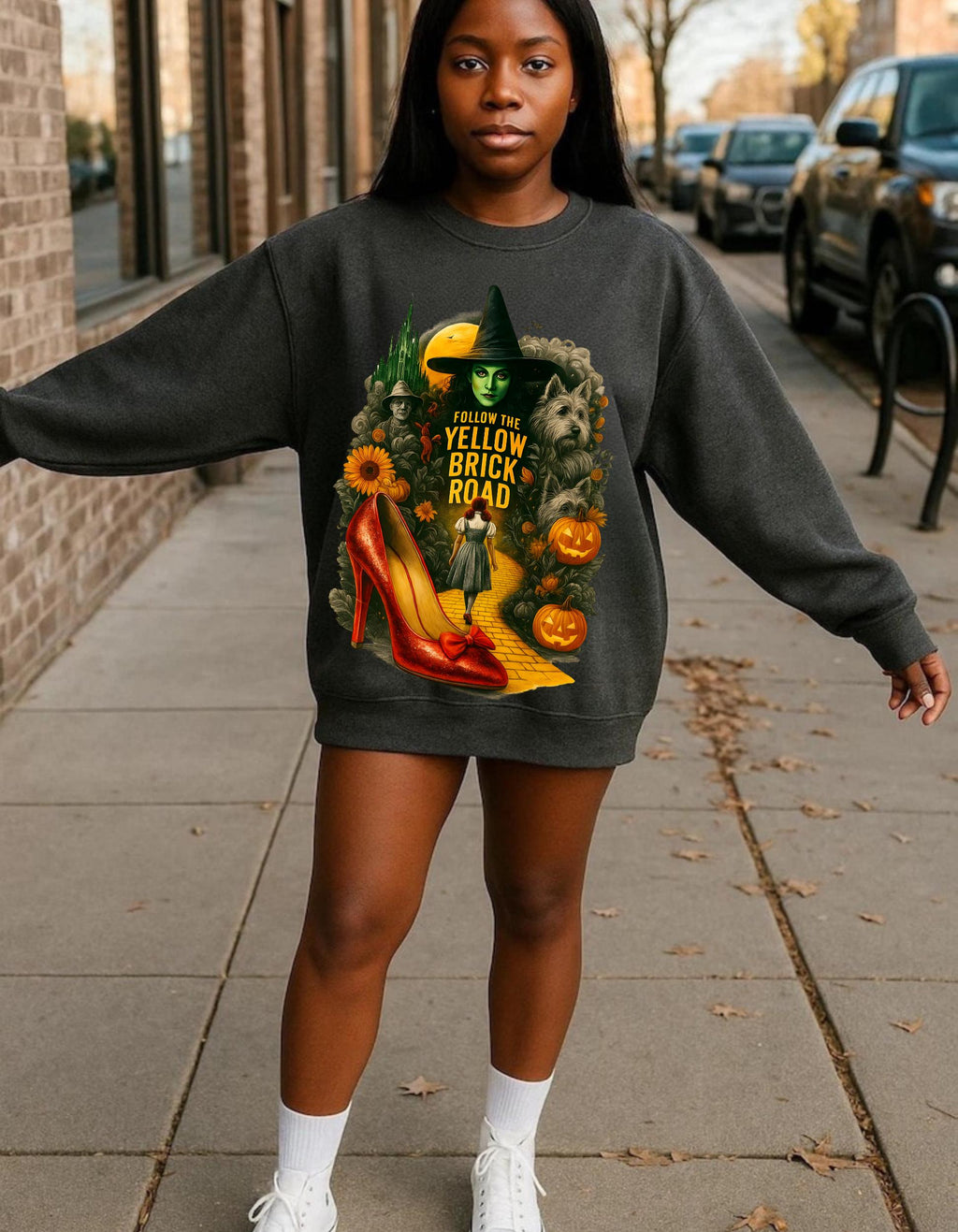 Personalizable Emerald City Autumn Sweatshirt - Festive parody Wizard of Oz Inspired Apparel