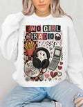 Emo Girl Radio collage Crewneck Sweatshirt | headphones, CD, retro phone
