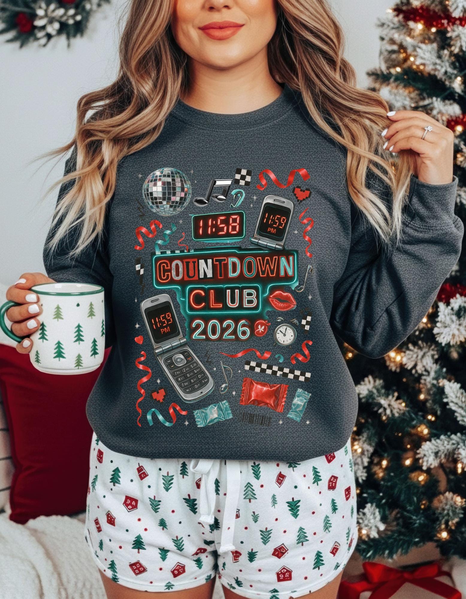 Countdown Club 2026 Sweatshirt New Year Party Retro Electronics Design Vintage Unisex Celebration Wear