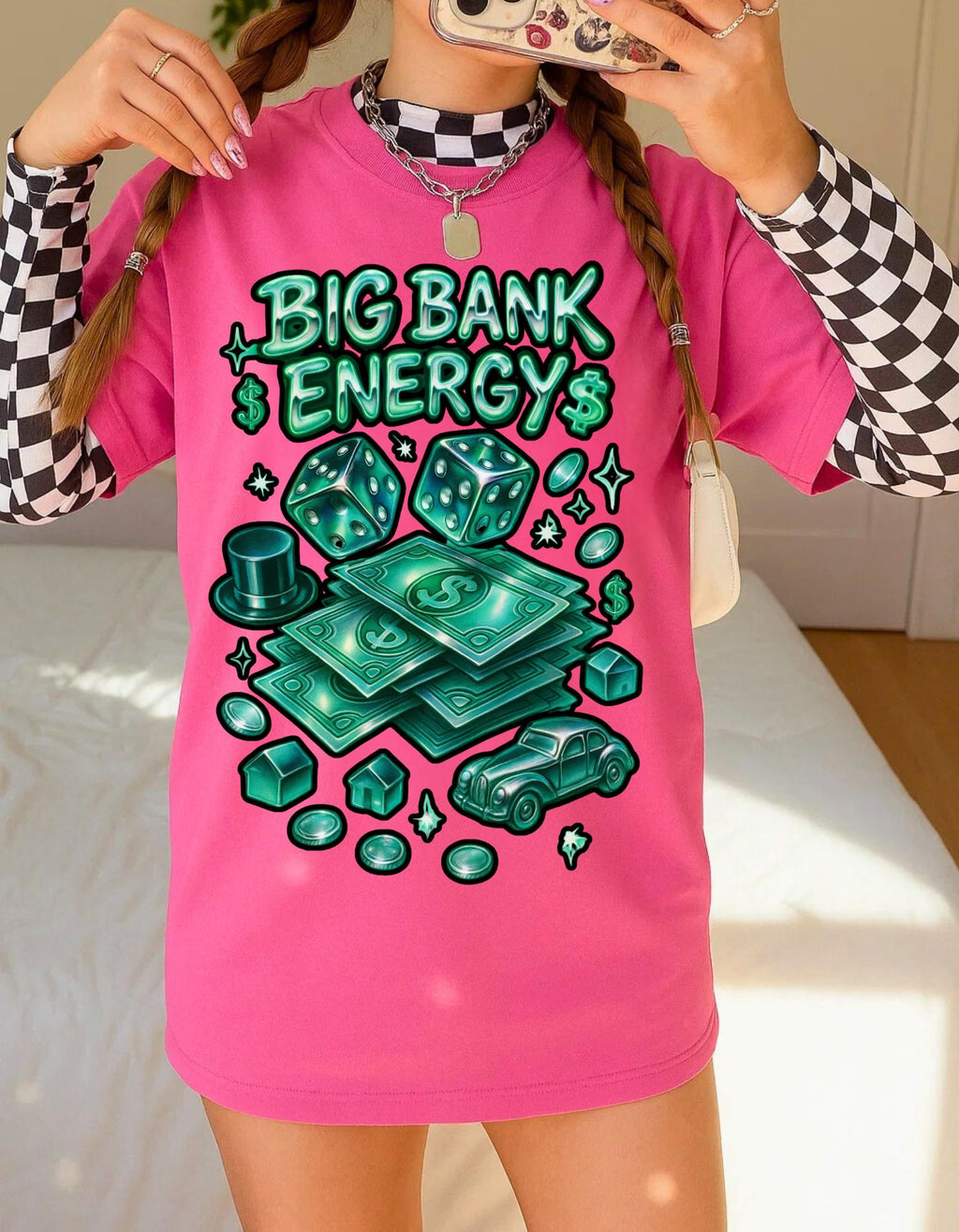 Big Bank Energy Graphic Tee: Y2K Money Moves Streetwear Shirt