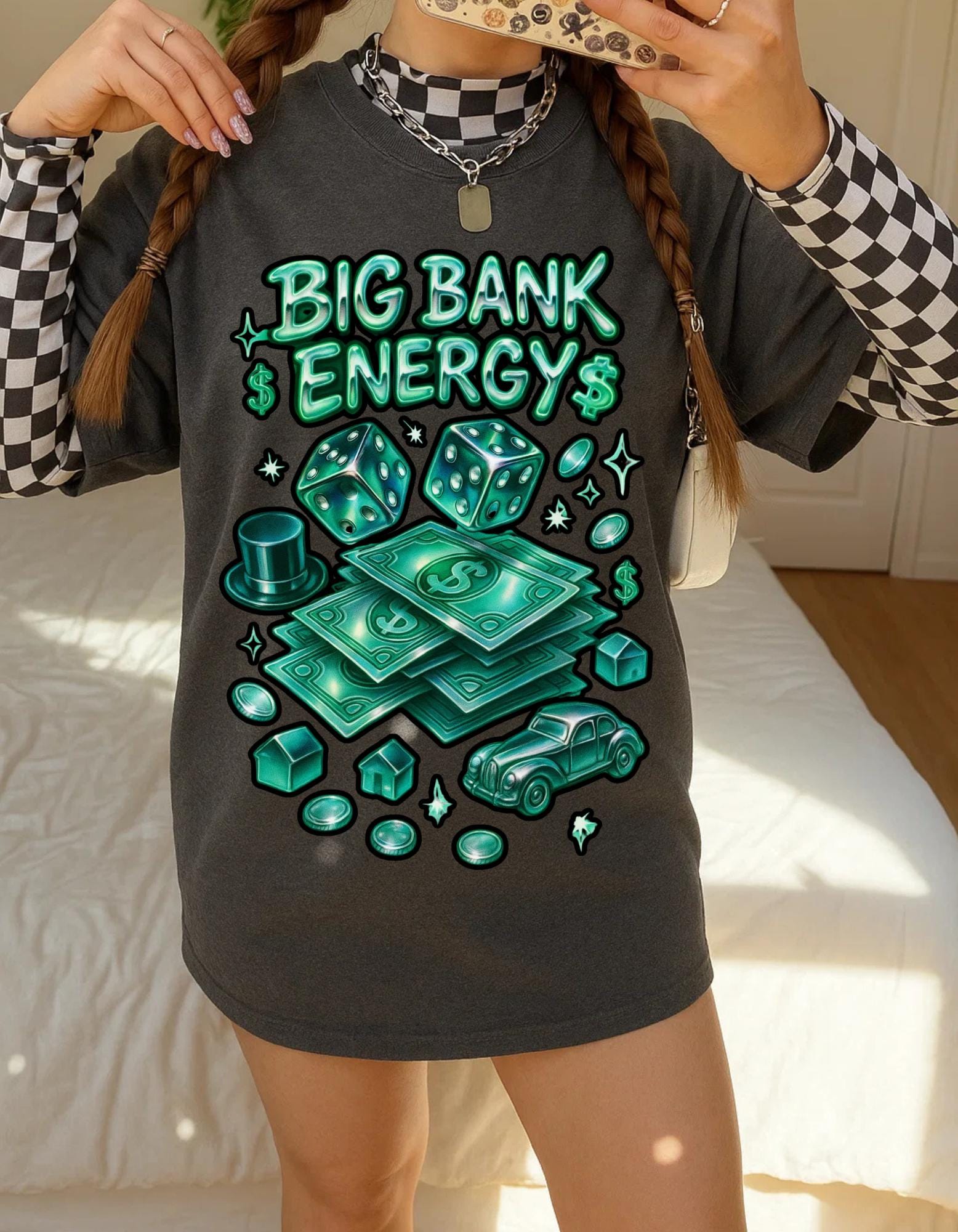 Big Bank Energy Graphic Tee: Y2K Money Moves Streetwear Shirt