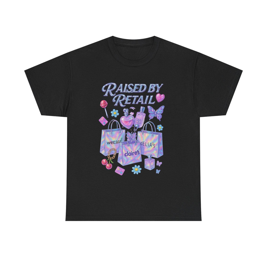 Raised by Retail Graphic Tee | Y2K Nostalgia Shirt | Mall Babe Era T-Shirt
