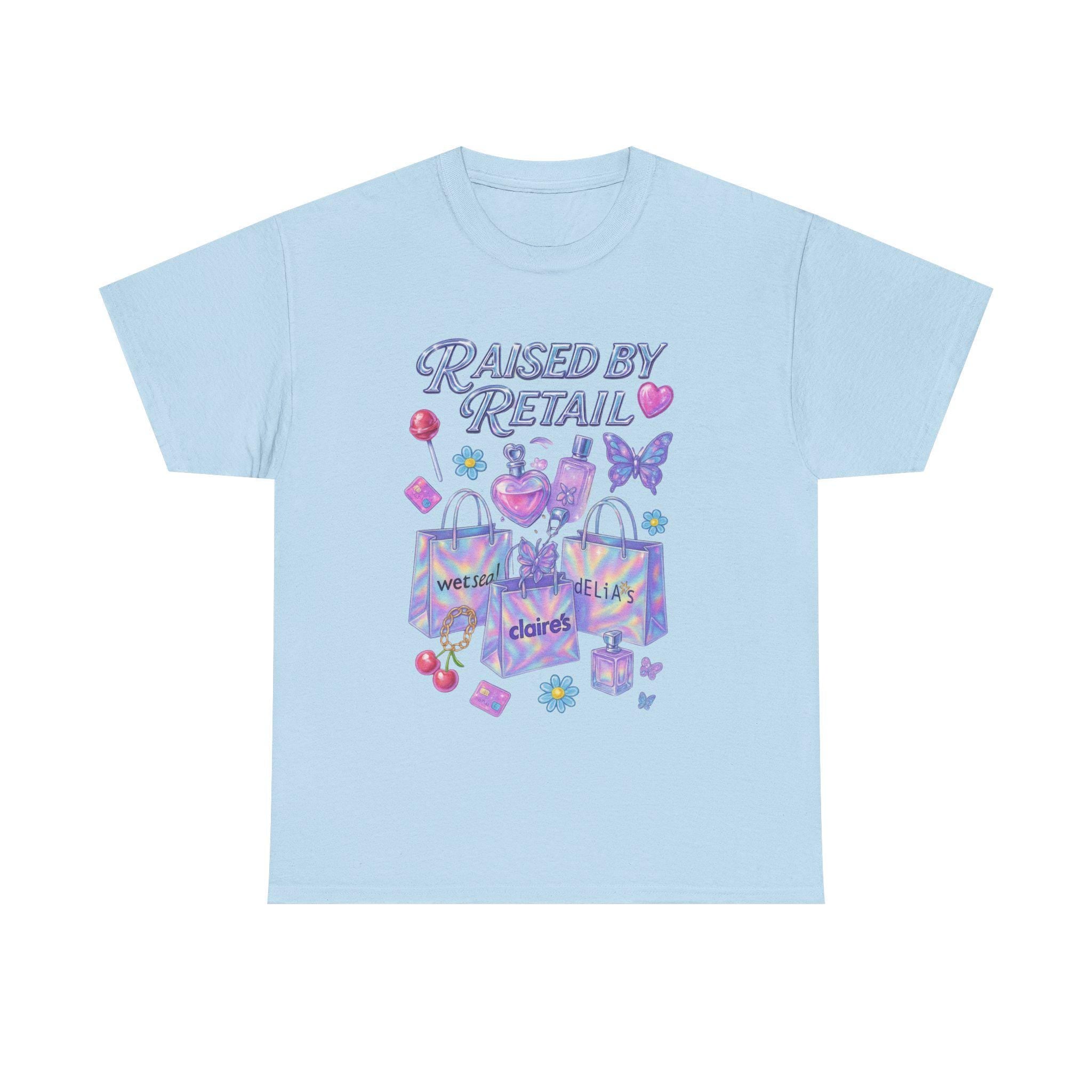 Raised by Retail Graphic Tee | Y2K Nostalgia Shirt | Mall Babe Era T-Shirt