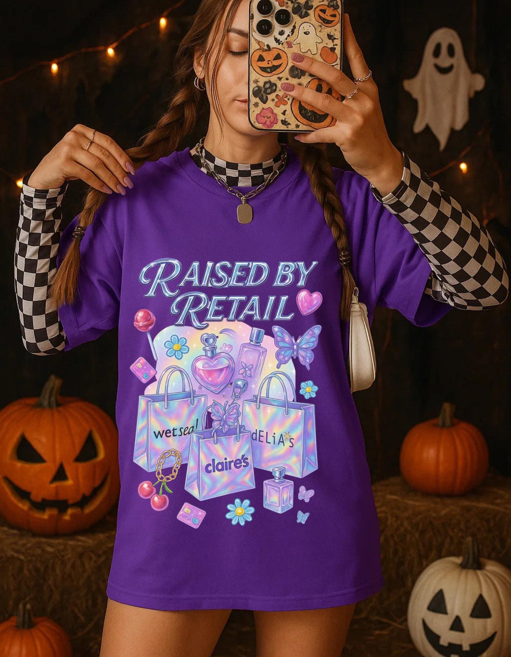 Raised by Retail Graphic Tee | Y2K Nostalgia Shirt | Mall Babe Era T-Shirt