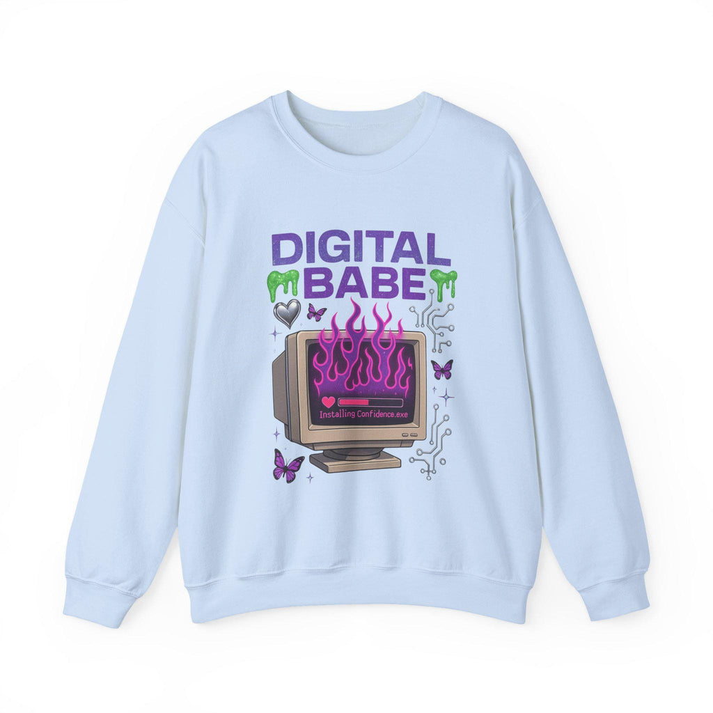 Y2K Cyber Girl Sweatshirt | Retro Computer Graphic Crewneck