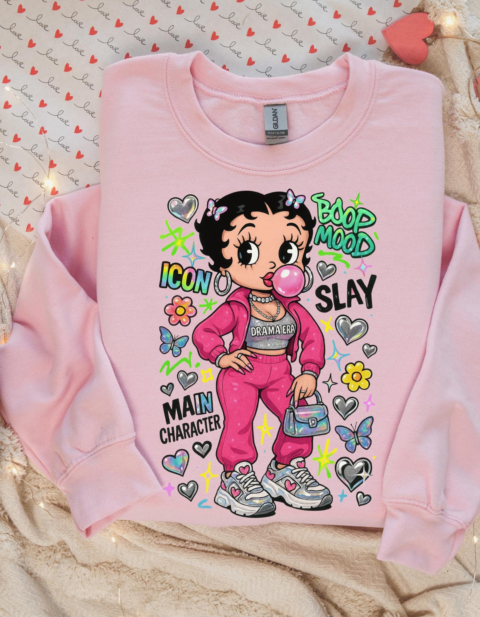 Trendy Crewneck Sweatshirt: Bold Character Design, Unisex Heavy Blend