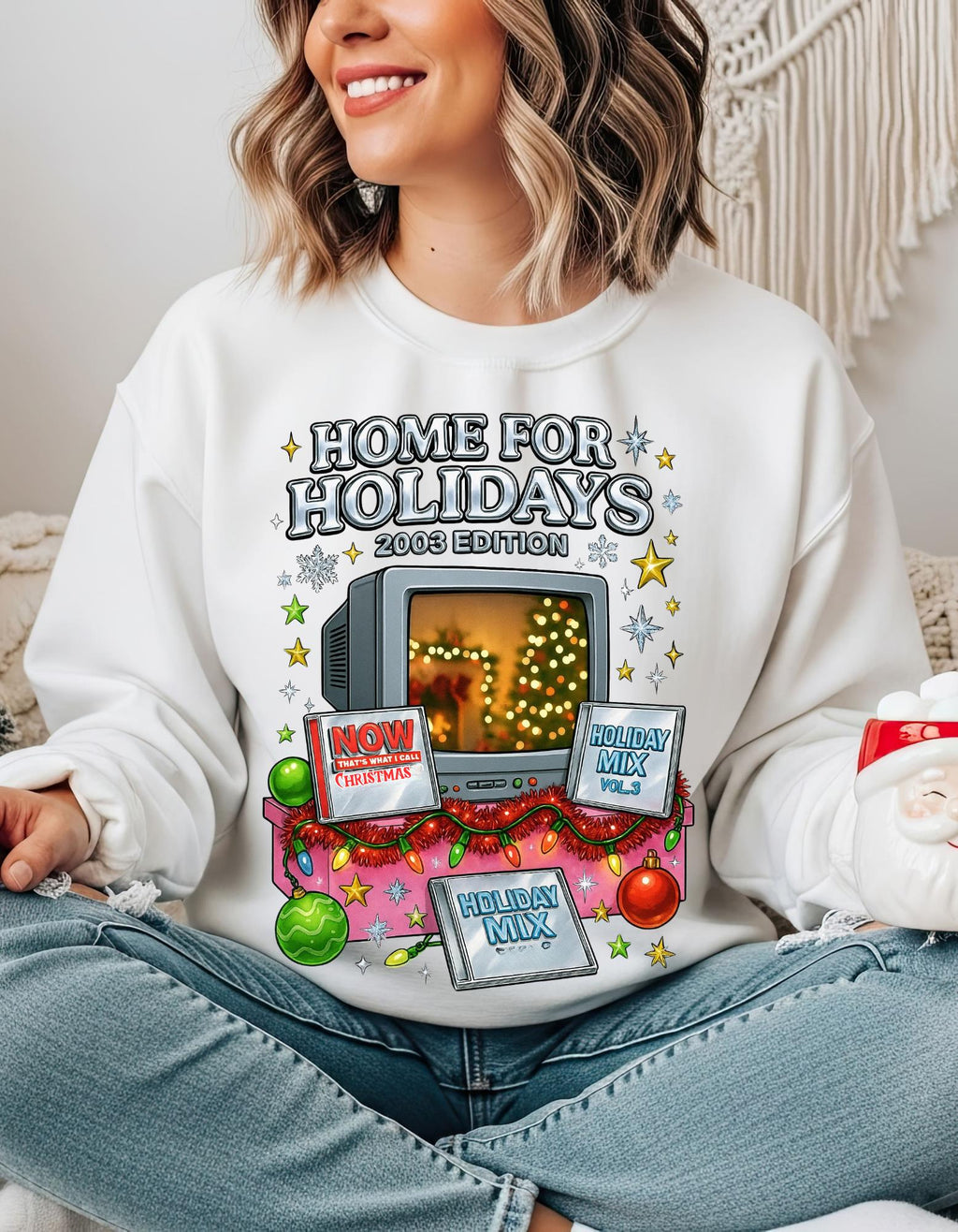 Y2K Christmas Sweatshirt 2003 Edition Retro Holiday Design Vintage Xmas Pullover Cozy Winter Gift