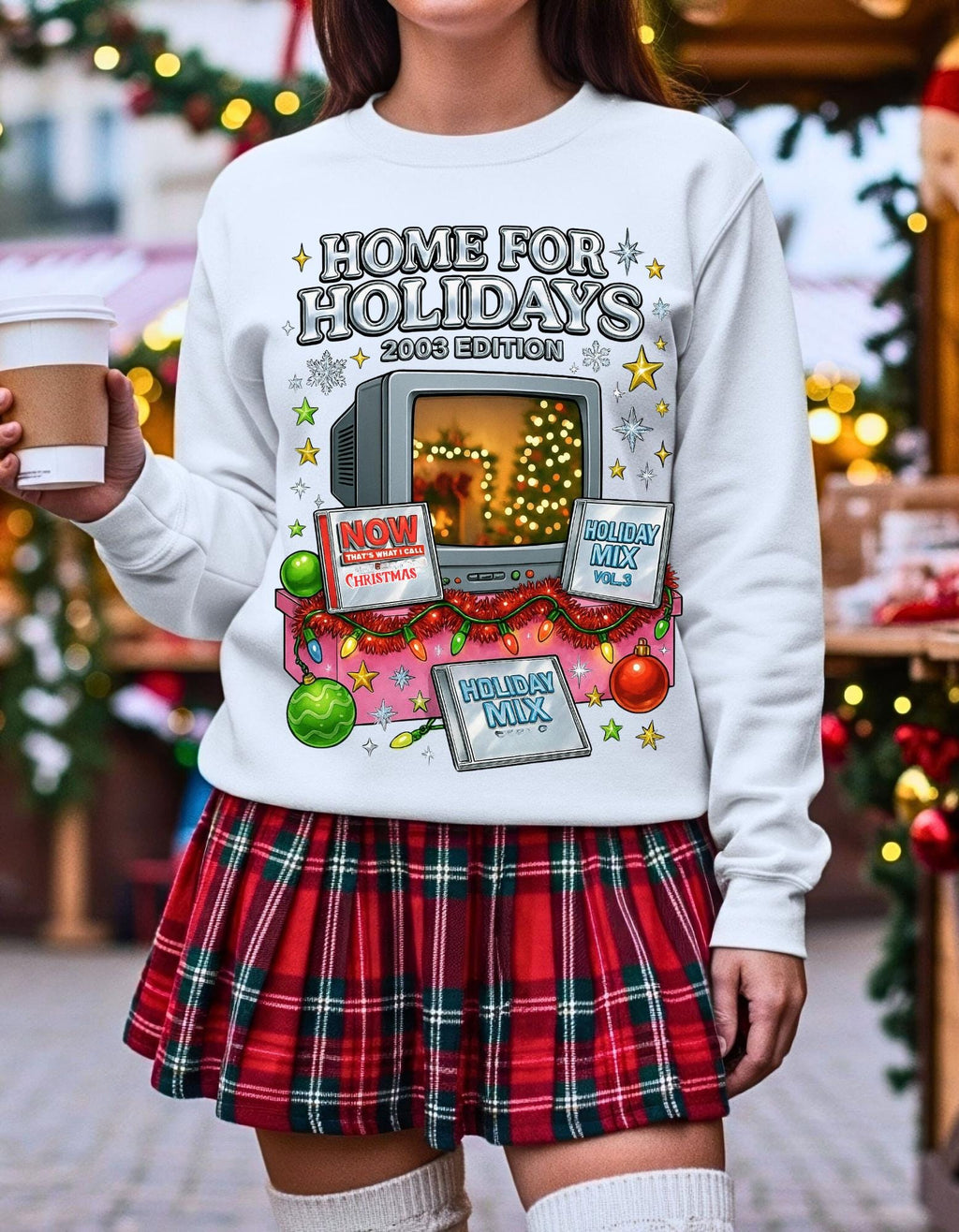Y2K Christmas Sweatshirt 2003 Edition Retro Holiday Design Vintage Xmas Pullover Cozy Winter Gift