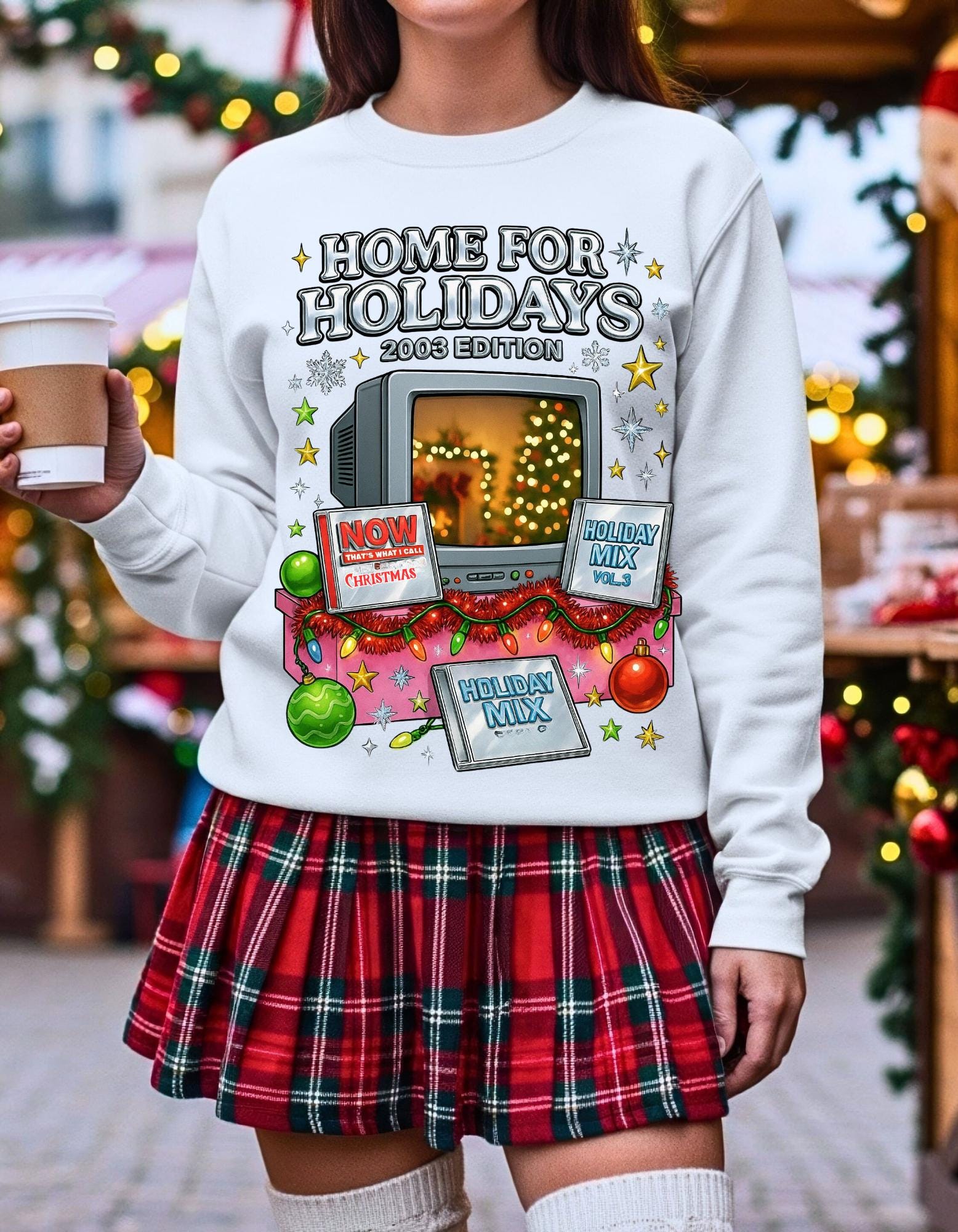 Y2K Christmas Sweatshirt 2003 Edition Retro Holiday Design Vintage Xmas Pullover Cozy Winter Gift