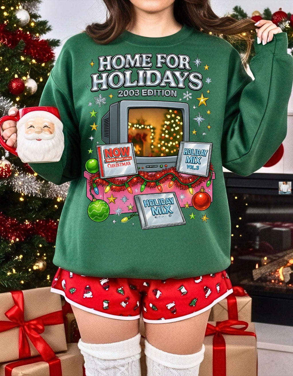 Y2K Christmas Sweatshirt 2003 Edition Retro Holiday Design Vintage Xmas Pullover Cozy Winter Gift