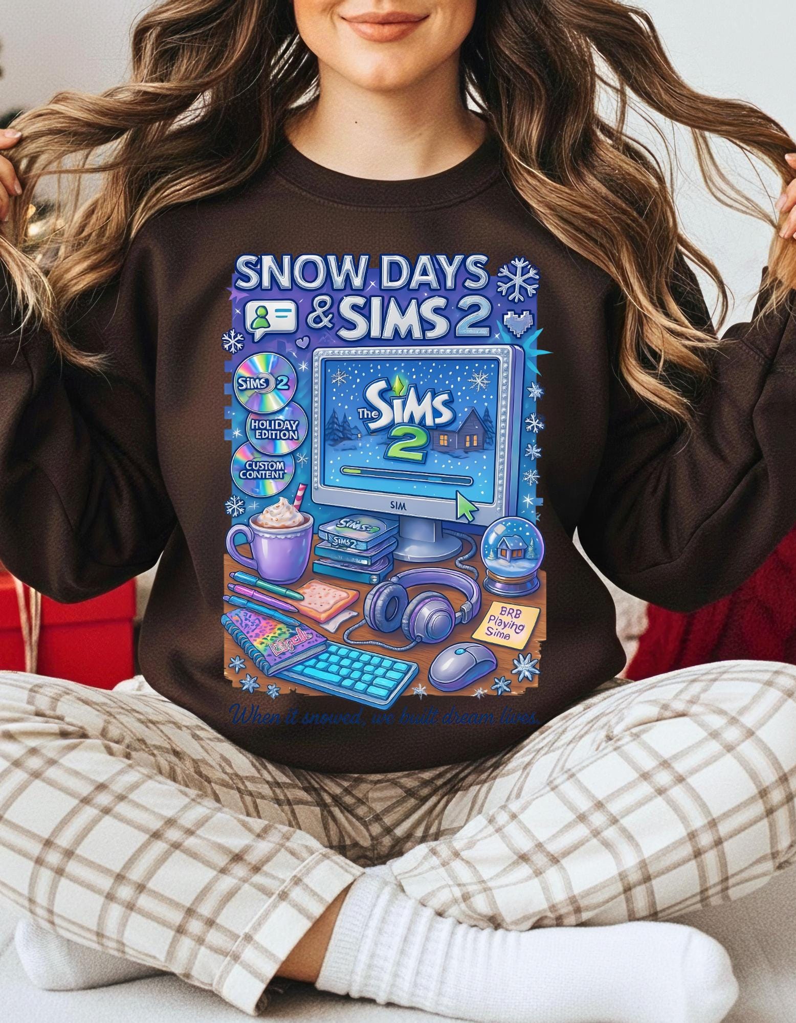 Y2K Life Simulation Gamer Sweatshirt | Retro simulation Crewneck