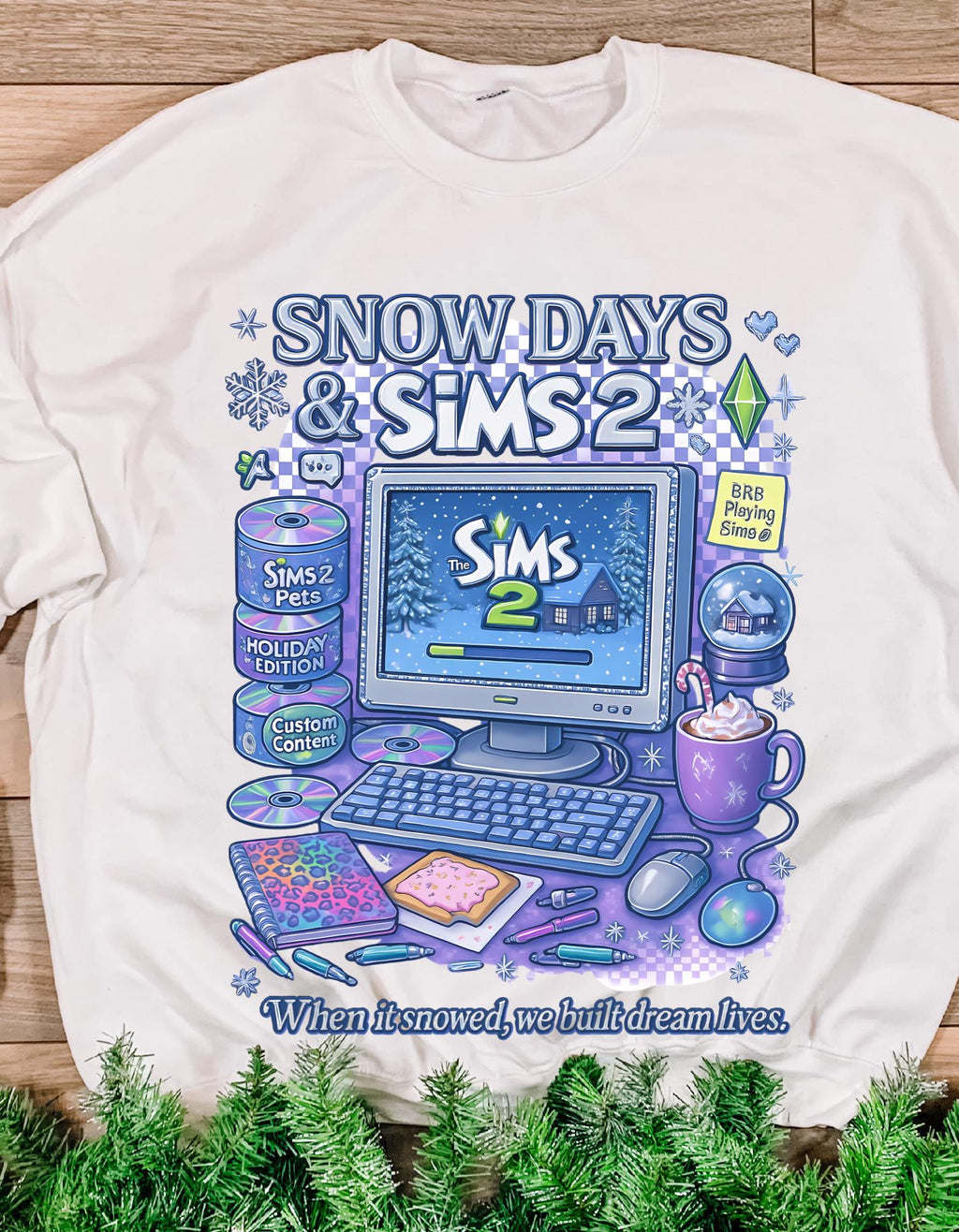 Y2K Life Simulation Gamer Sweatshirt | Retro simulation Crewneck