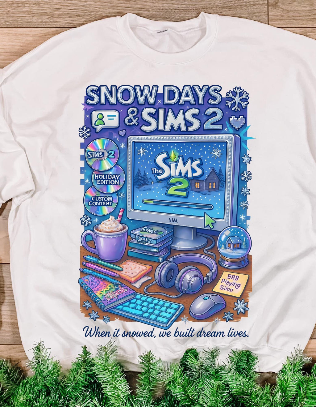 Y2K Life Simulation Gamer Sweatshirt | Retro simulation Crewneck