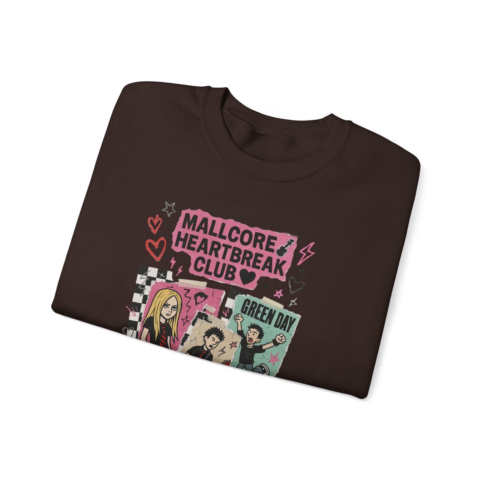 Y2K Pop Punk Graphic Sweatshirt | Mallcore Heartbreak Club Tee