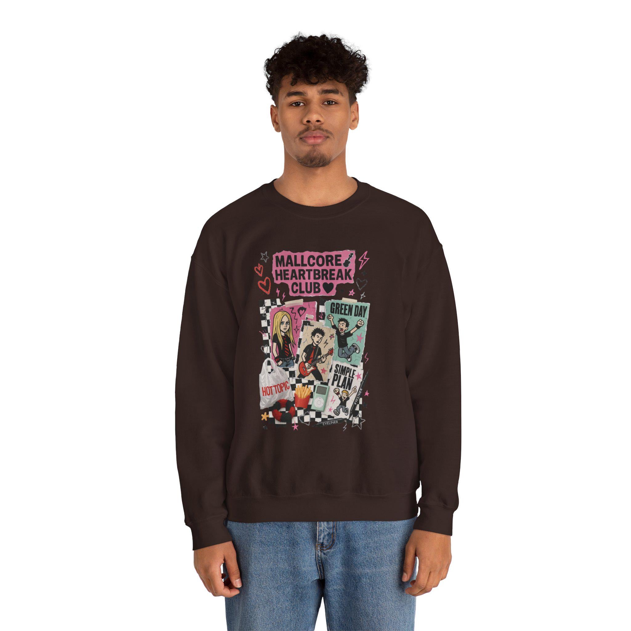 Y2K Pop Punk Graphic Sweatshirt | Mallcore Heartbreak Club Tee