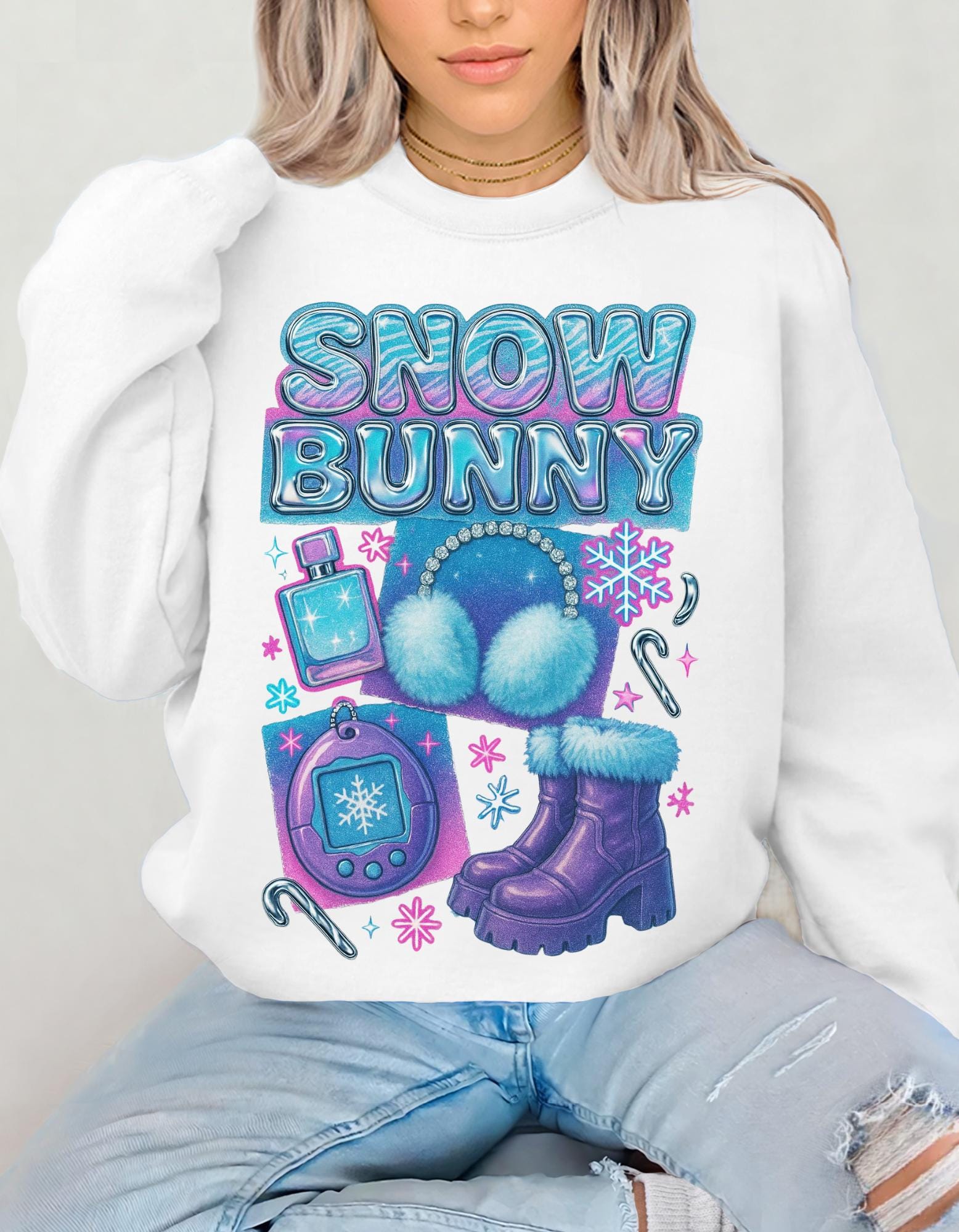 Snow Bunny Graphic sweatshirt: Winter Unisex Heavy Cotton Shirt