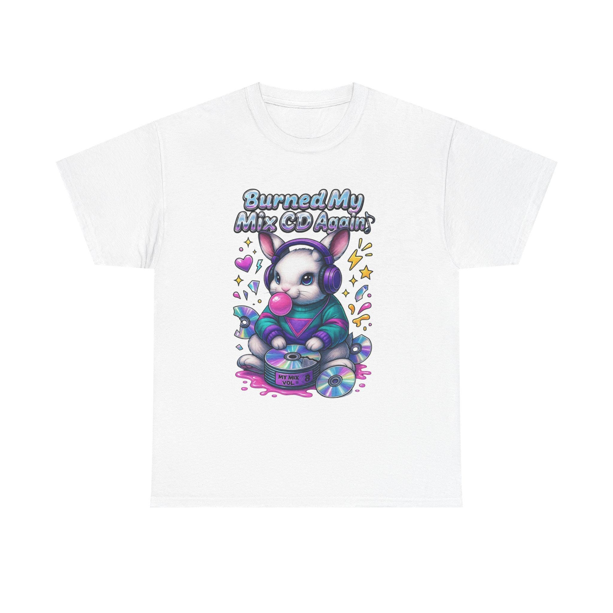 Y2K Bunny Graphic Tee Lime Green Oversized Unisex T-Shirt Vintage Cotton Casual Wear Gift