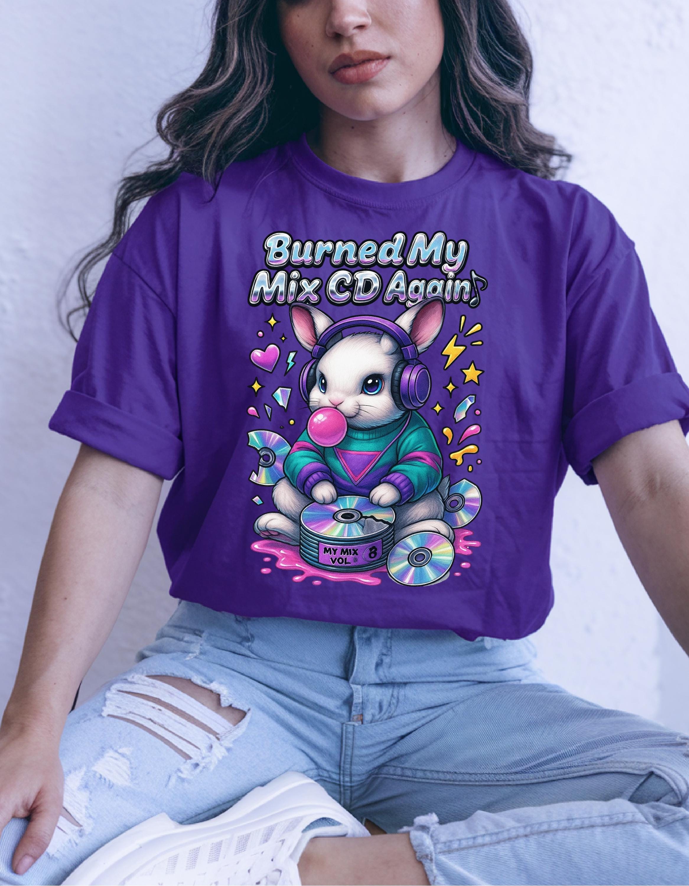 Y2K Bunny Graphic Tee Lime Green Oversized Unisex T-Shirt Vintage Cotton Casual Wear Gift