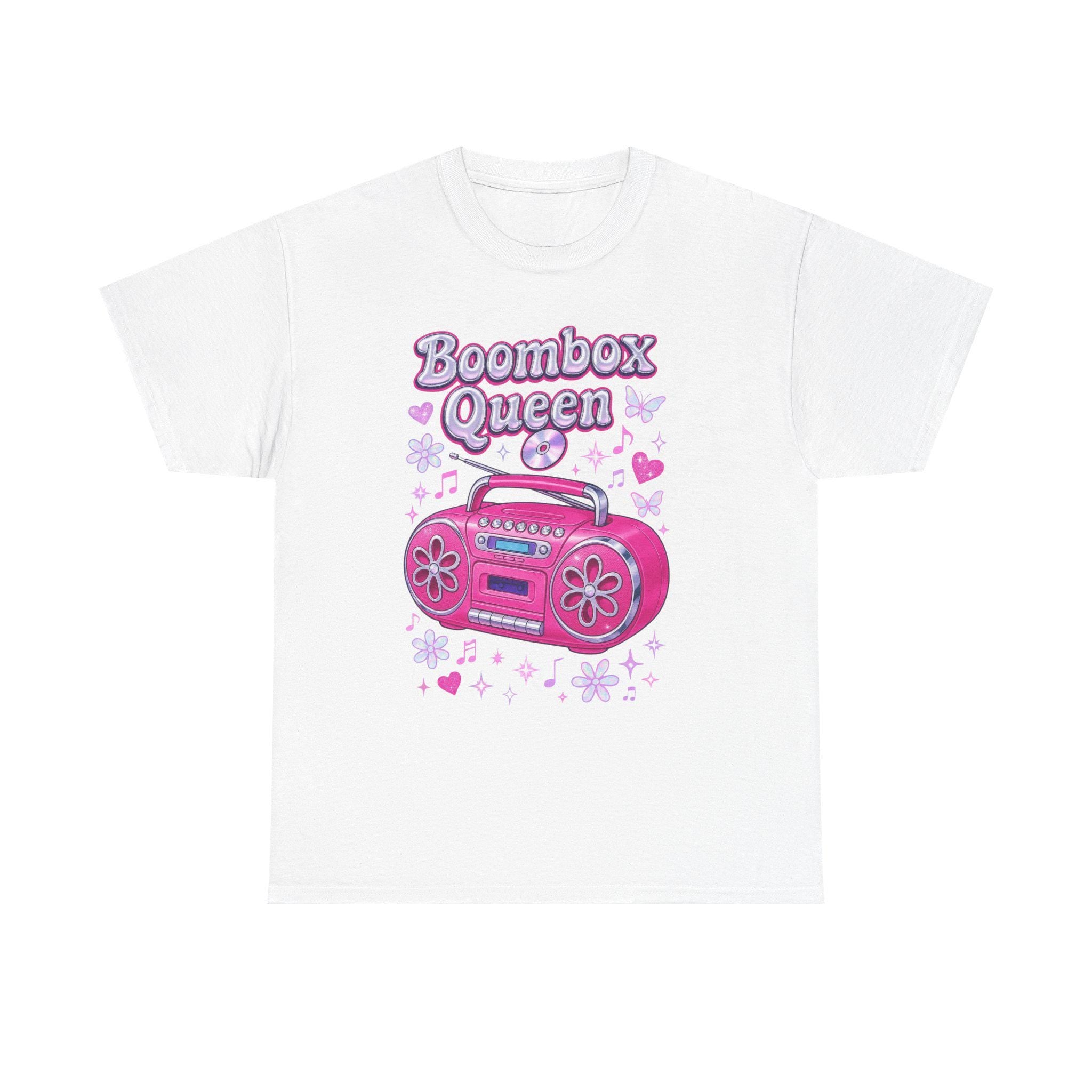 90s Boombox Queen T-Shirt: Vintage Floral Graphic, Retro Hip Hop Style