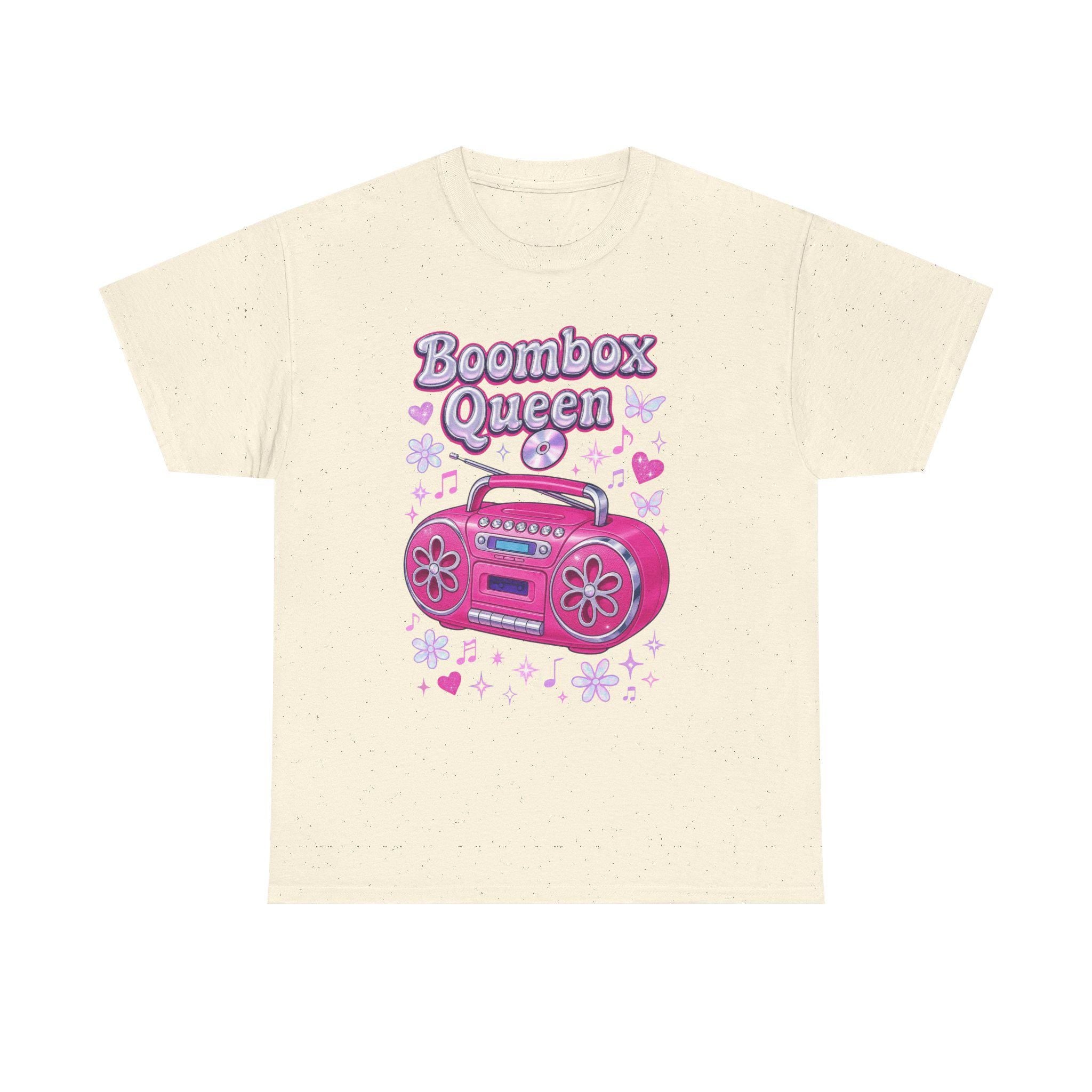90s Boombox Queen T-Shirt: Vintage Floral Graphic, Retro Hip Hop Style