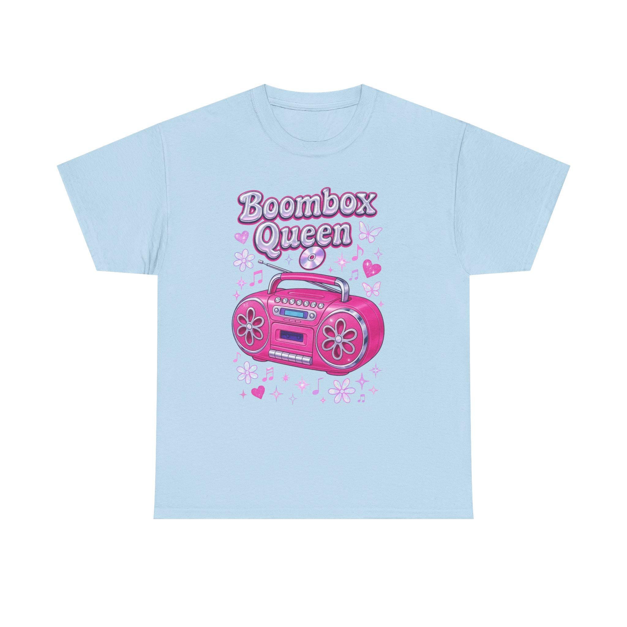 90s Boombox Queen T-Shirt: Vintage Floral Graphic, Retro Hip Hop Style