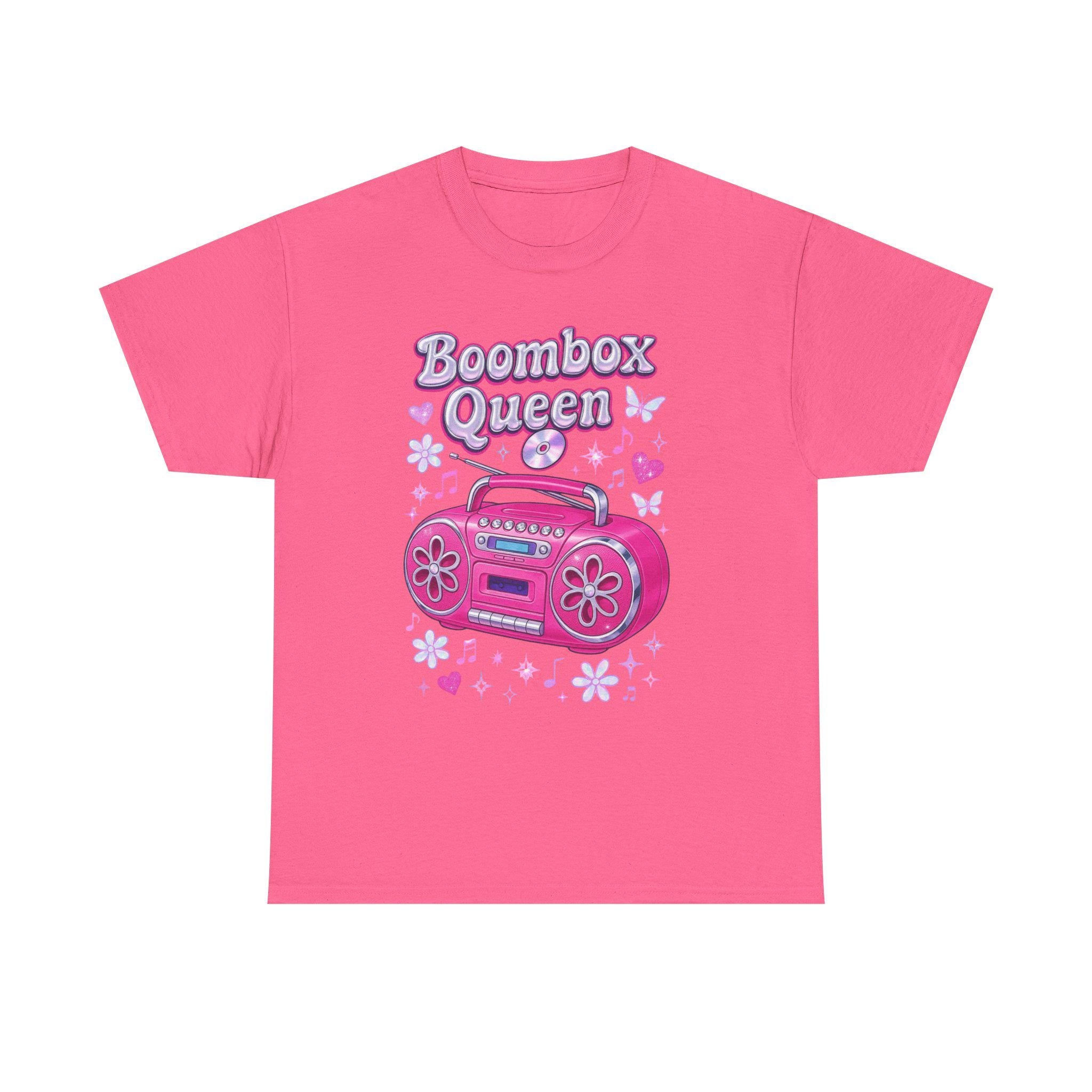 90s Boombox Queen T-Shirt: Vintage Floral Graphic, Retro Hip Hop Style