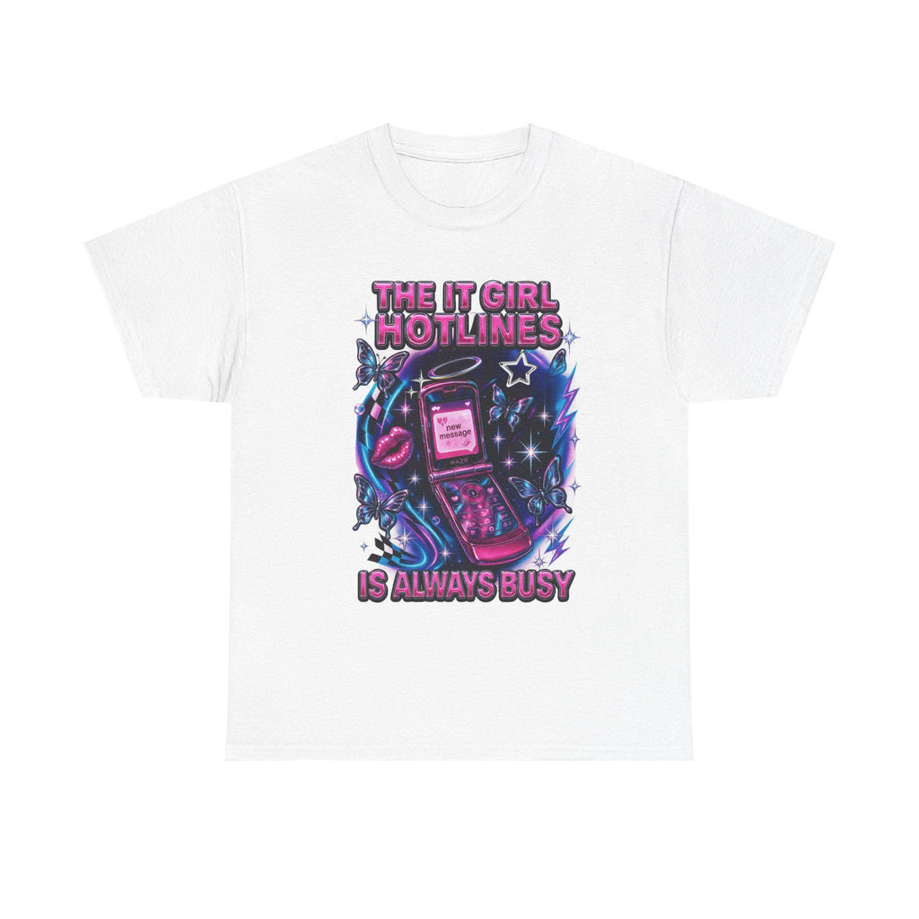 Y2K It Girl Hotline Tee - Retro 90s Graphic Print