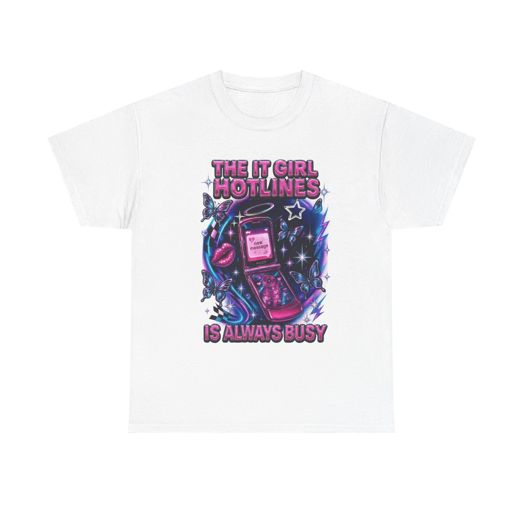 Y2K It Girl Hotline Tee - Retro 90s Graphic Print
