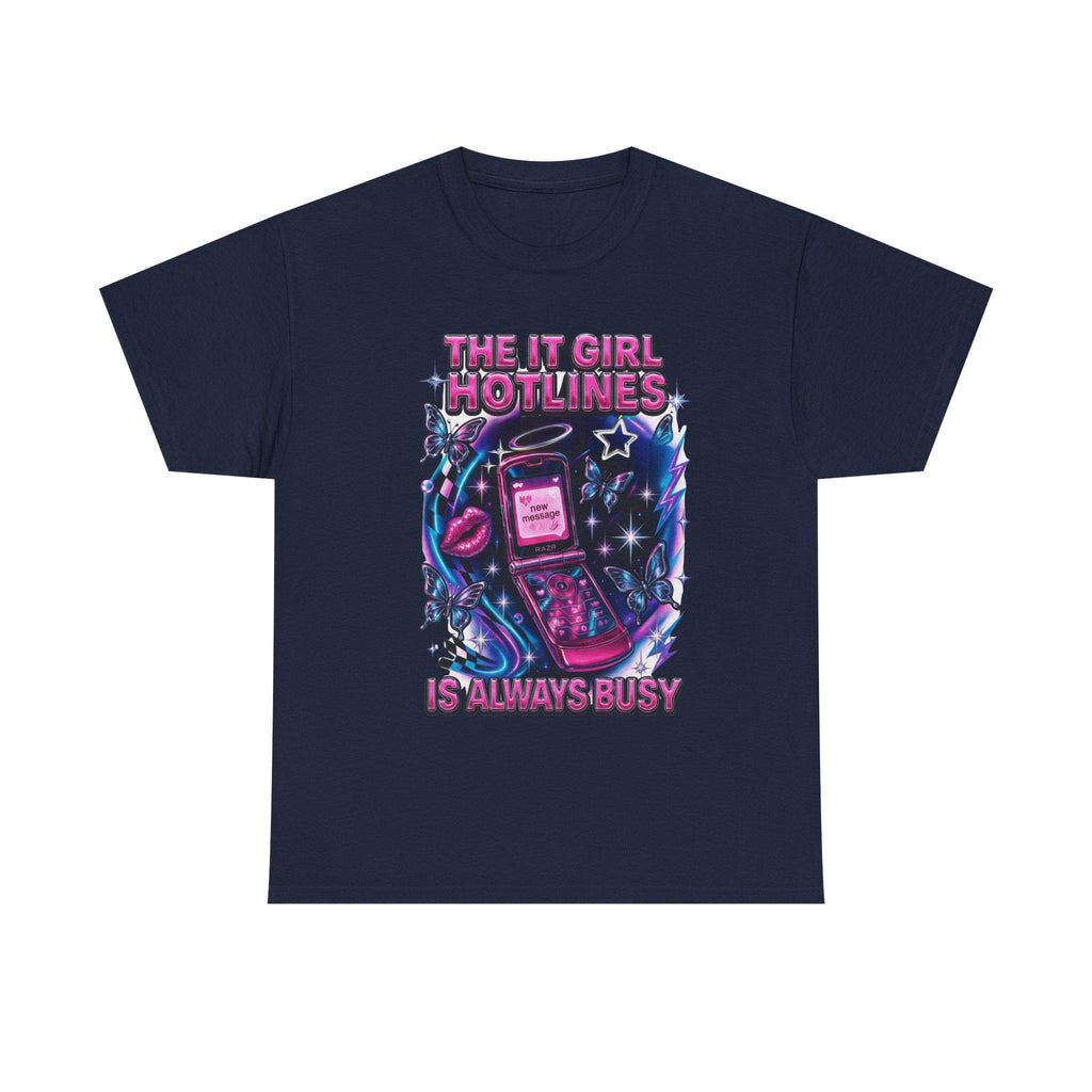 Y2K It Girl Hotline Tee - Retro 90s Graphic Print