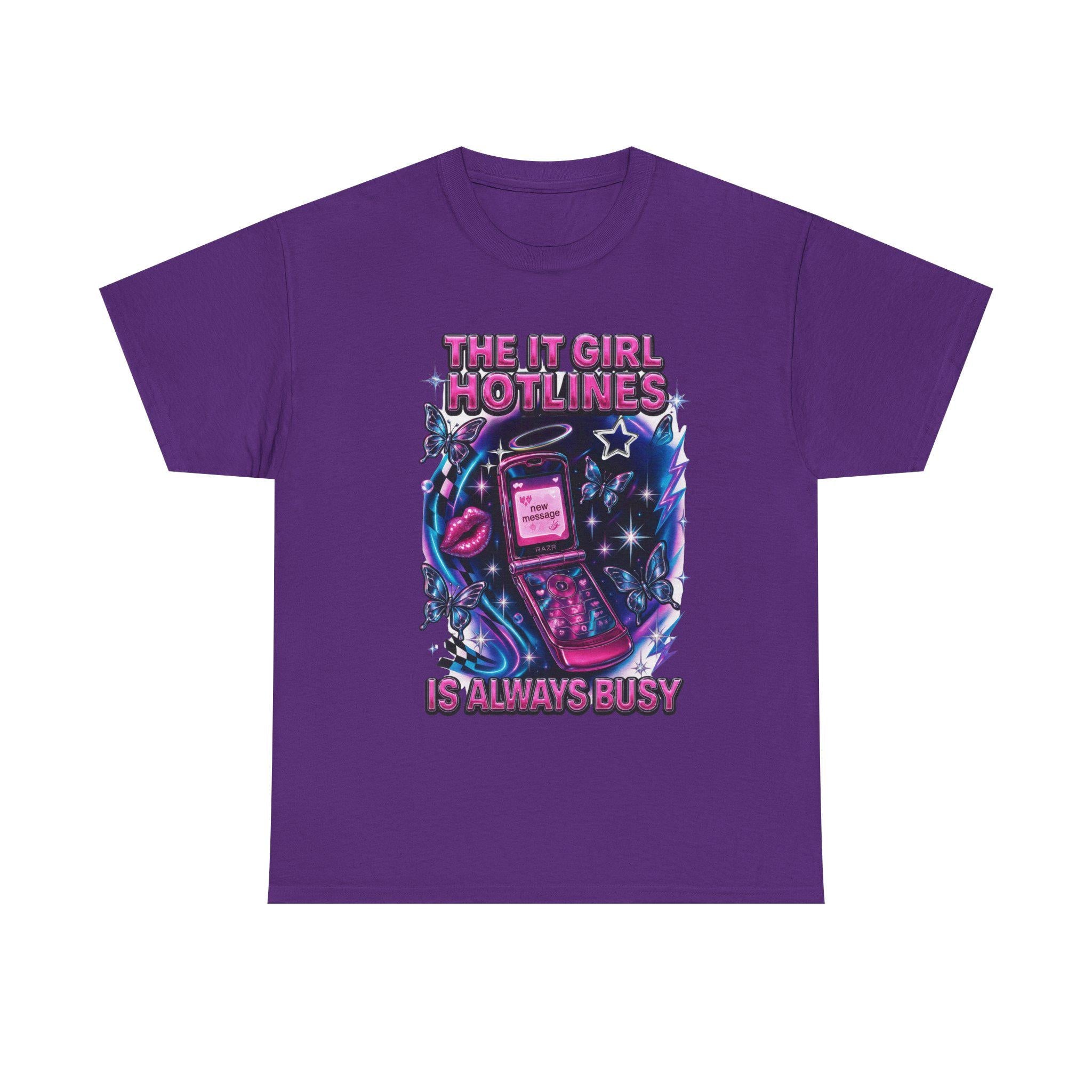Y2K It Girl Hotline Tee - Retro 90s Graphic Print