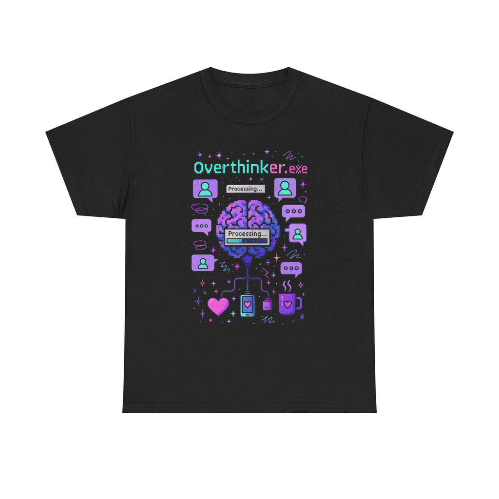 Anxiety Overthinker Unisex Y2K Mental Health Graphic Tee Heavy Cotton Vintage Vibes T-Shirt