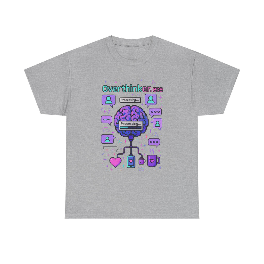 Anxiety Overthinker Unisex Y2K Mental Health Graphic Tee Heavy Cotton Vintage Vibes T-Shirt