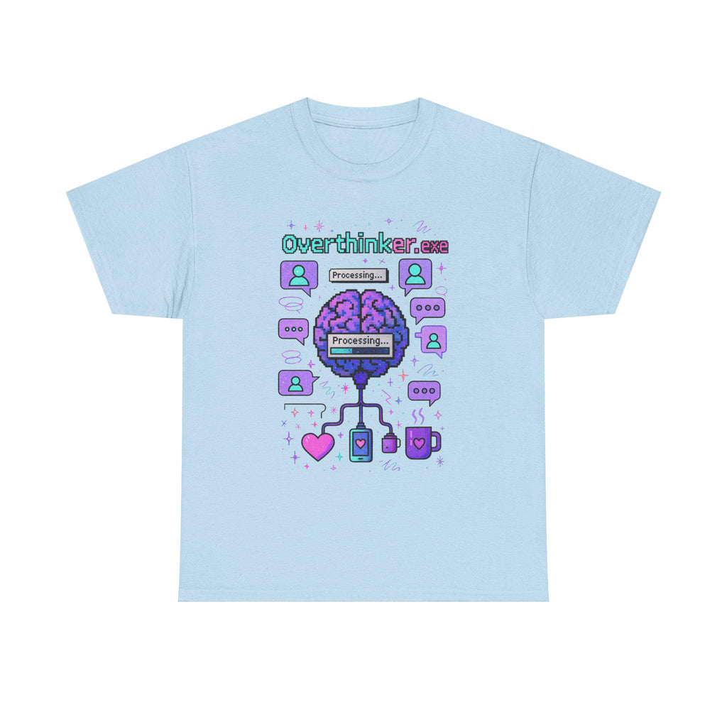 Anxiety Overthinker Unisex Y2K Mental Health Graphic Tee Heavy Cotton Vintage Vibes T-Shirt