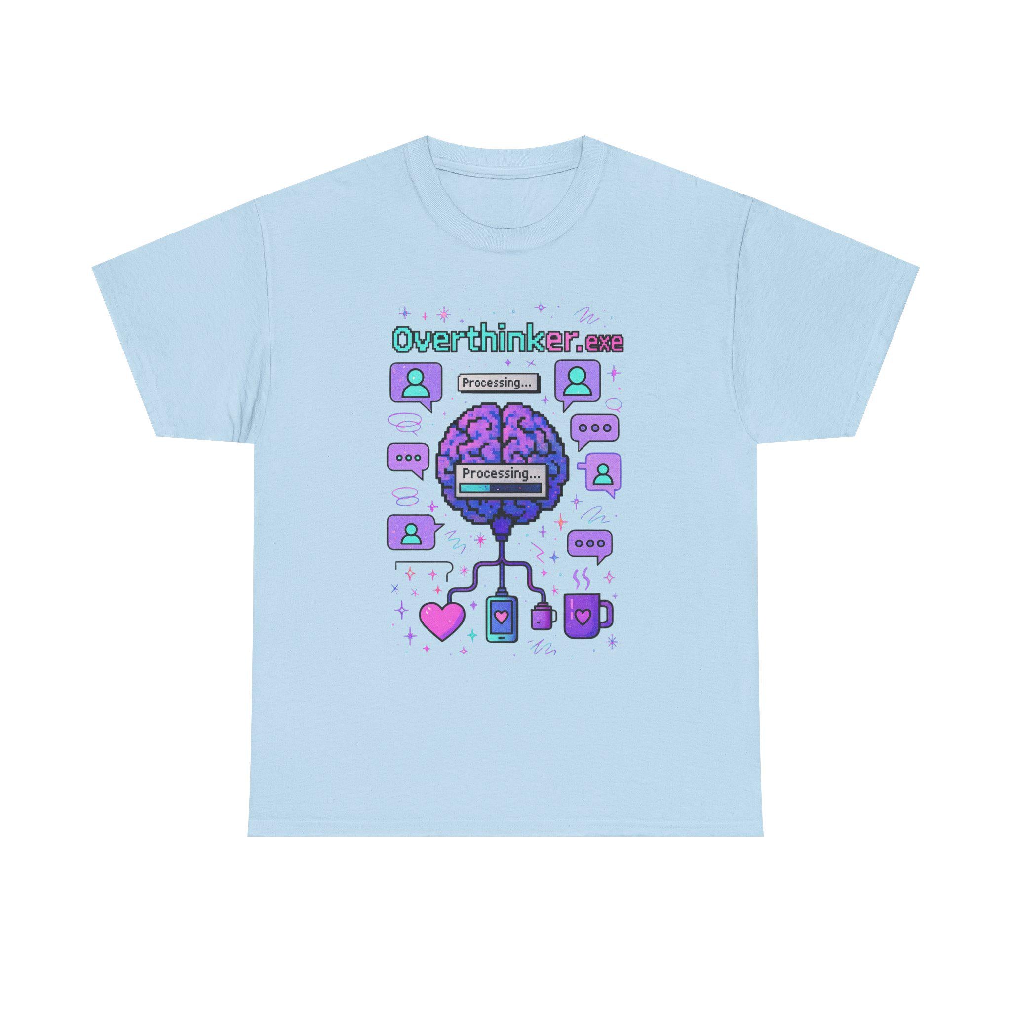 Anxiety Overthinker Unisex Y2K Mental Health Graphic Tee Heavy Cotton Vintage Vibes T-Shirt